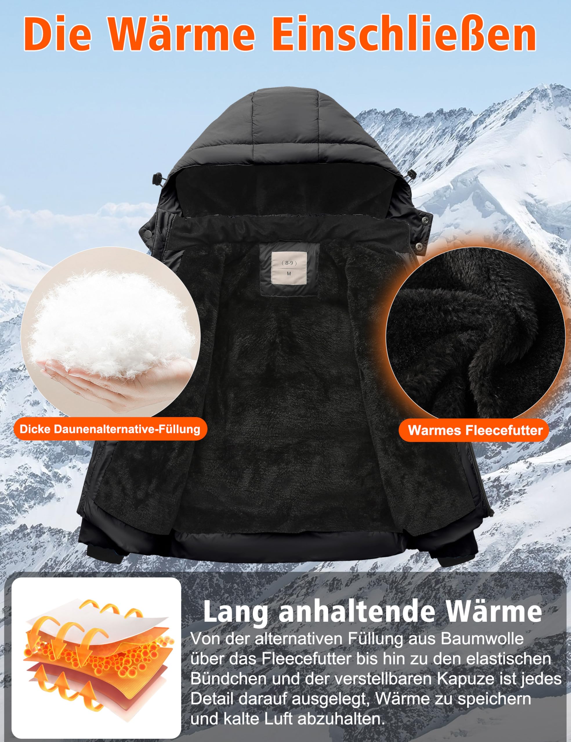 Zoofly Giacca Invernale Bambino con Cappuccio Rimovibile, Cappotti Bambini e Ragazzi con Fodera in Pelliccia Sintetica, Caldo Cappotto Invernale