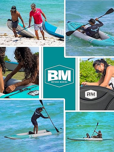 Miniatura 6 de Kayak inflable para 2 personas para adultos  Kayak en tándem BEYOND MARINA con piso de puntada caída, kayak de turismo con paletas de aluminio,