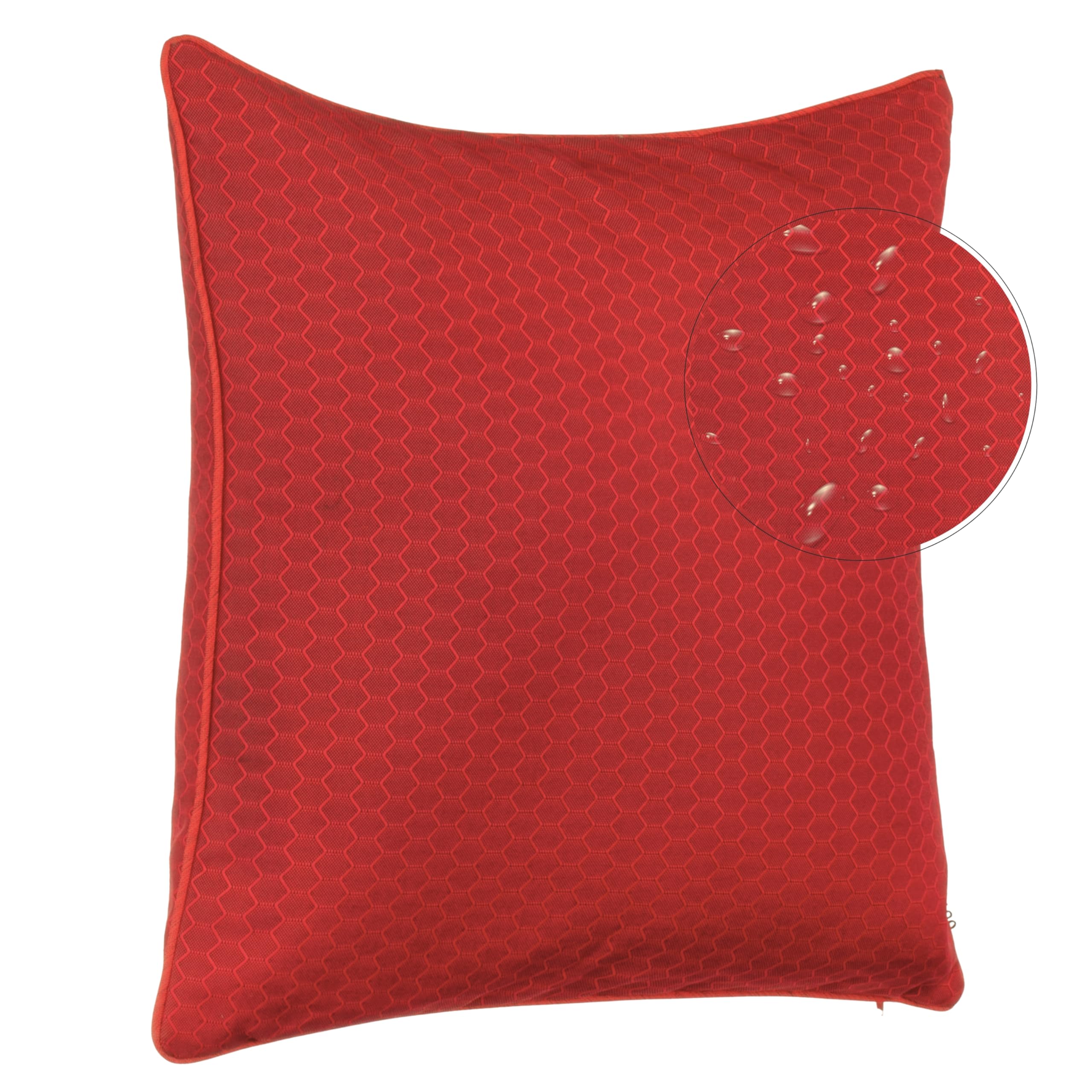 Brandsseller Set di 4 Cuscini da Esterno 45x45 cm – Cuscini Decorativi con Bordino e Struttura a Nido d'ape – Idrorepellenti e Antimacchia per Giardino, Balcone, Terrazza e Divano - Rosso