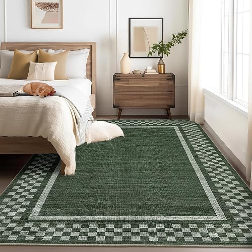 GarveeHome 5x7 Washable Checkered Area Rug