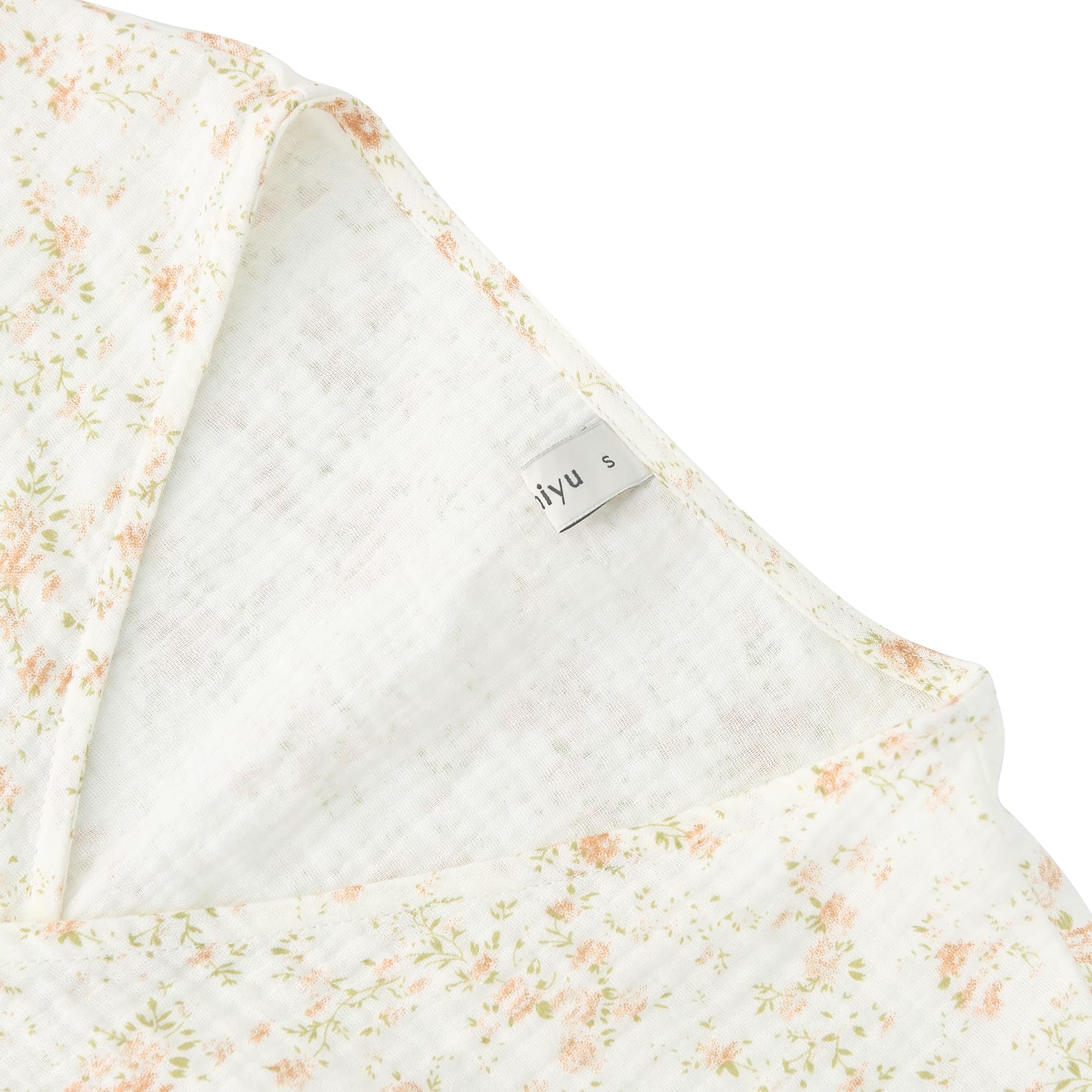 Amazhiyu Kurzärmeliges Crop-Top für Damen, Baumwolle, V-Ausschnitt, zum Selbstbinden