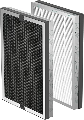 Jafanda Purificador de aire 2 filtros de repuesto, True HEPA 13 10.58 oz de carbón activado, hecho para JF260, purificadores de aire, filtro de aire