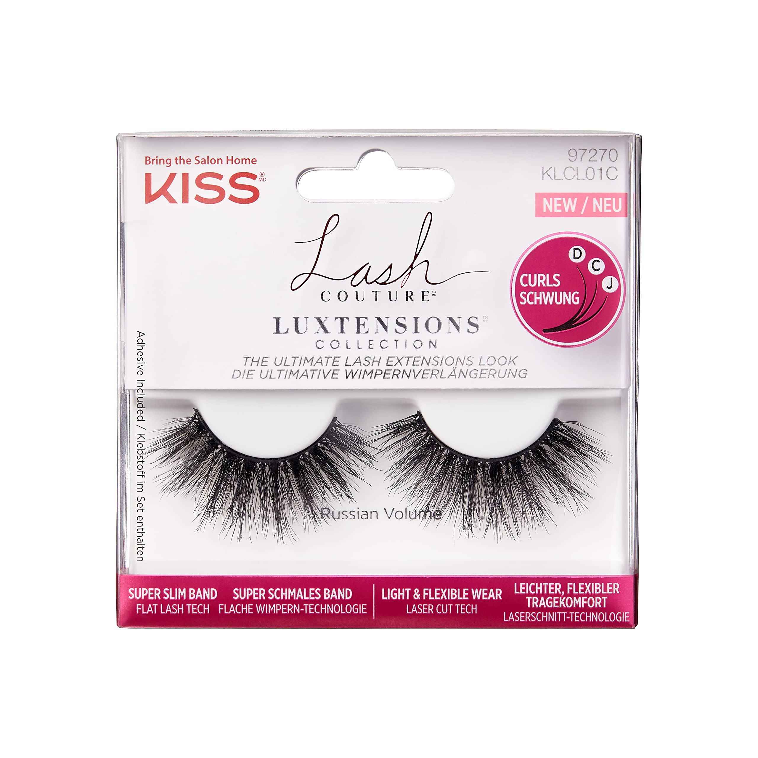 Kiss Lash Couture Luxtensions False Eyelashes Russian Volume 1 Pair