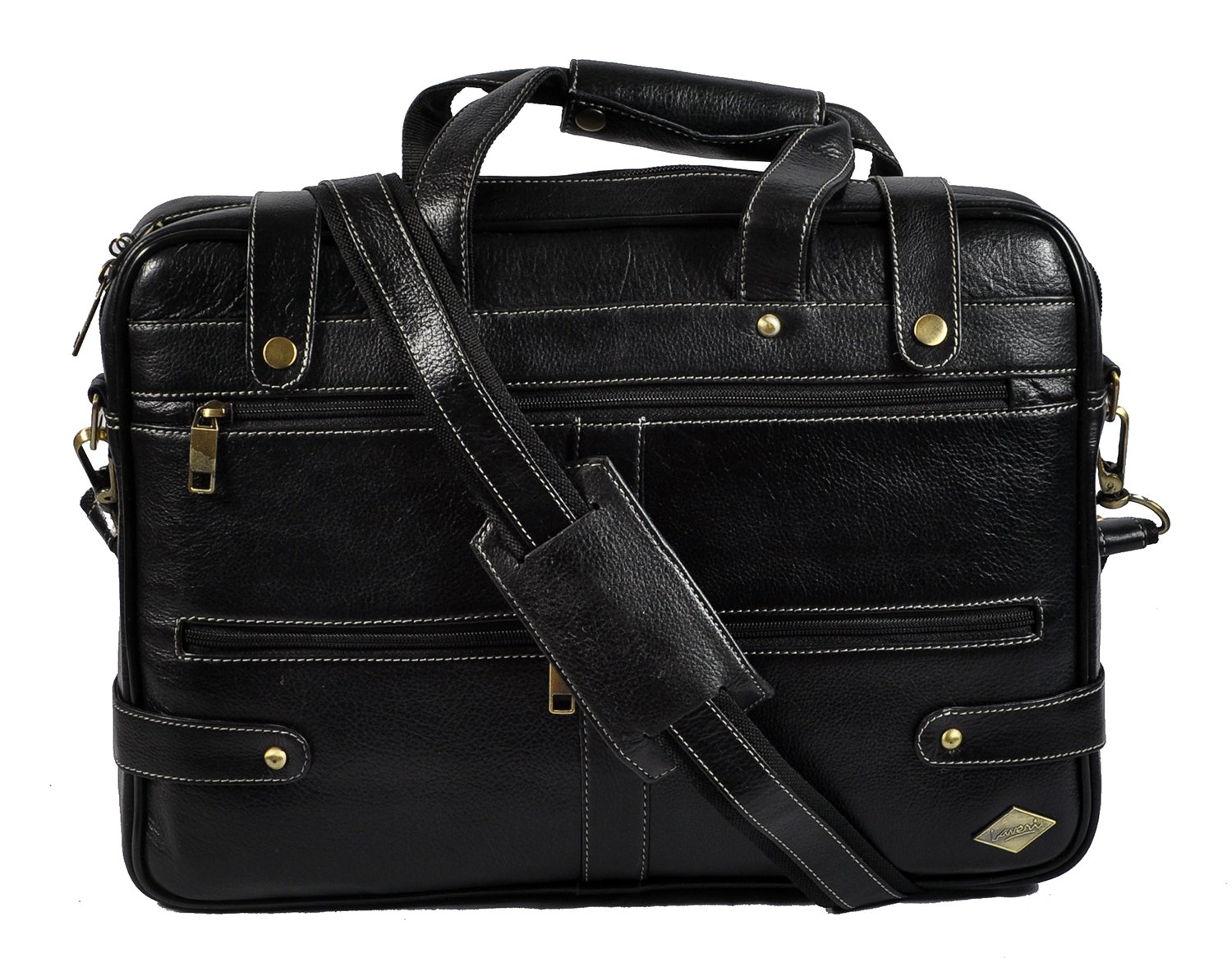 LAVERIGenuine Leather Laptop Messenger Briefcase Crossover Shoulder Bag 422