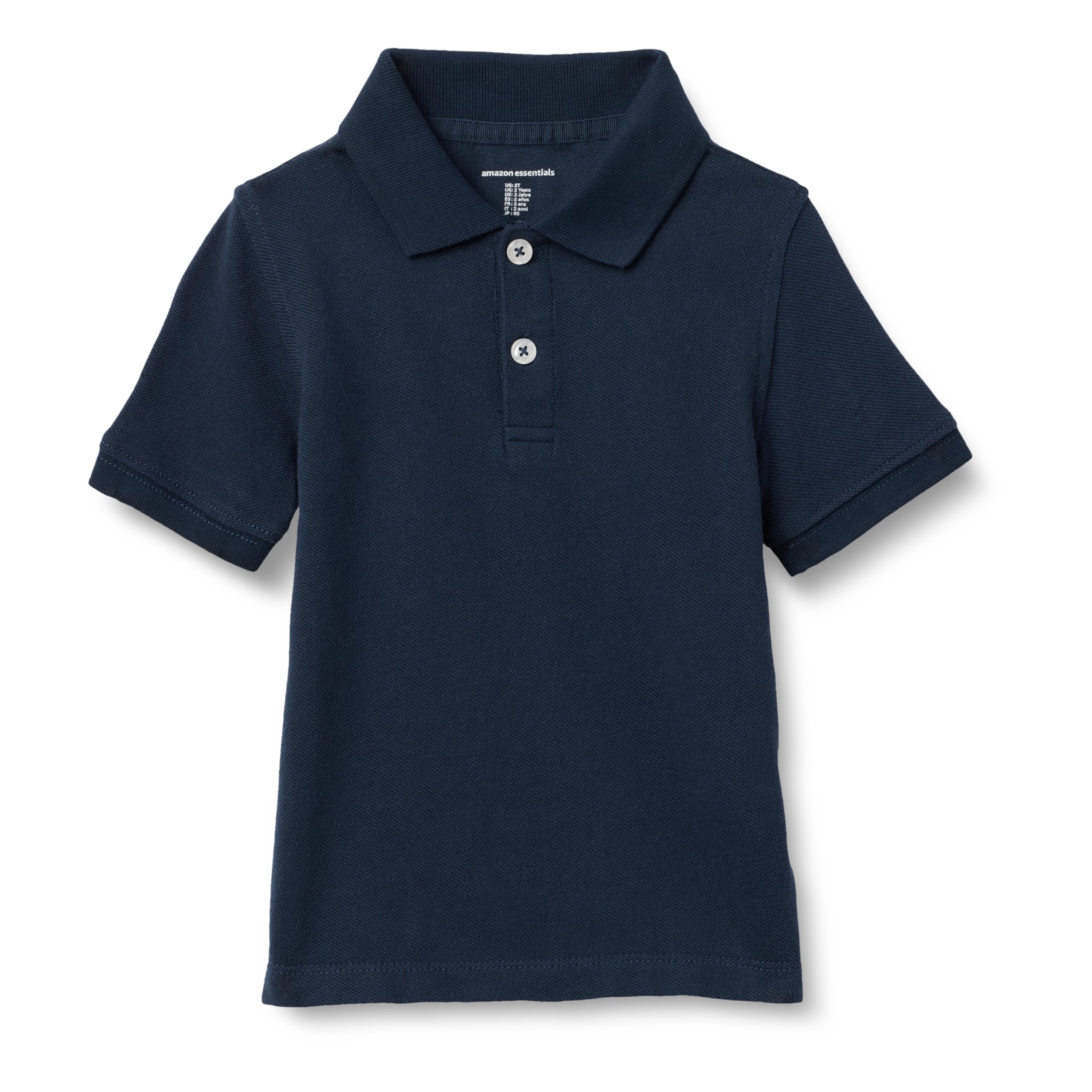 Amazon Essentials Boys and Toddlers Short-Sleeve School Uniform Pique Polo Shirts