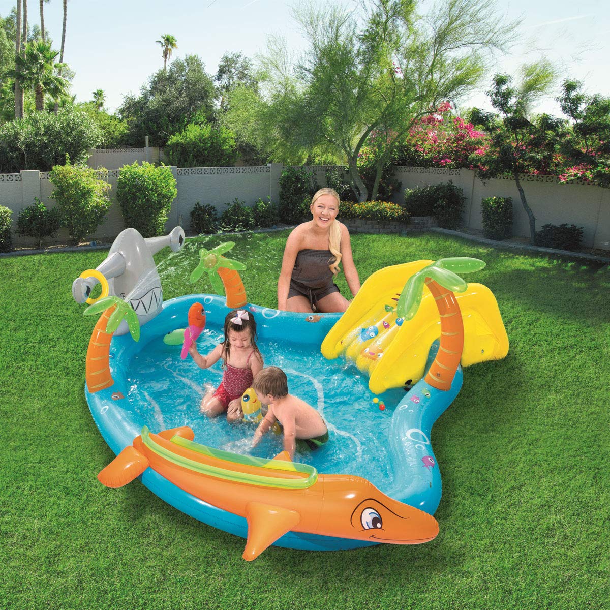 Bestway 53067 - Piscina Hinchable Infantil Vida Marina 280x257x87 cm, 8321477