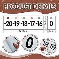 Vista 3 de 29 piezas de línea numérica para pared de aula -20 a 120 línea numérica borde de tablón de anuncios boho decoraciones de aula carteles