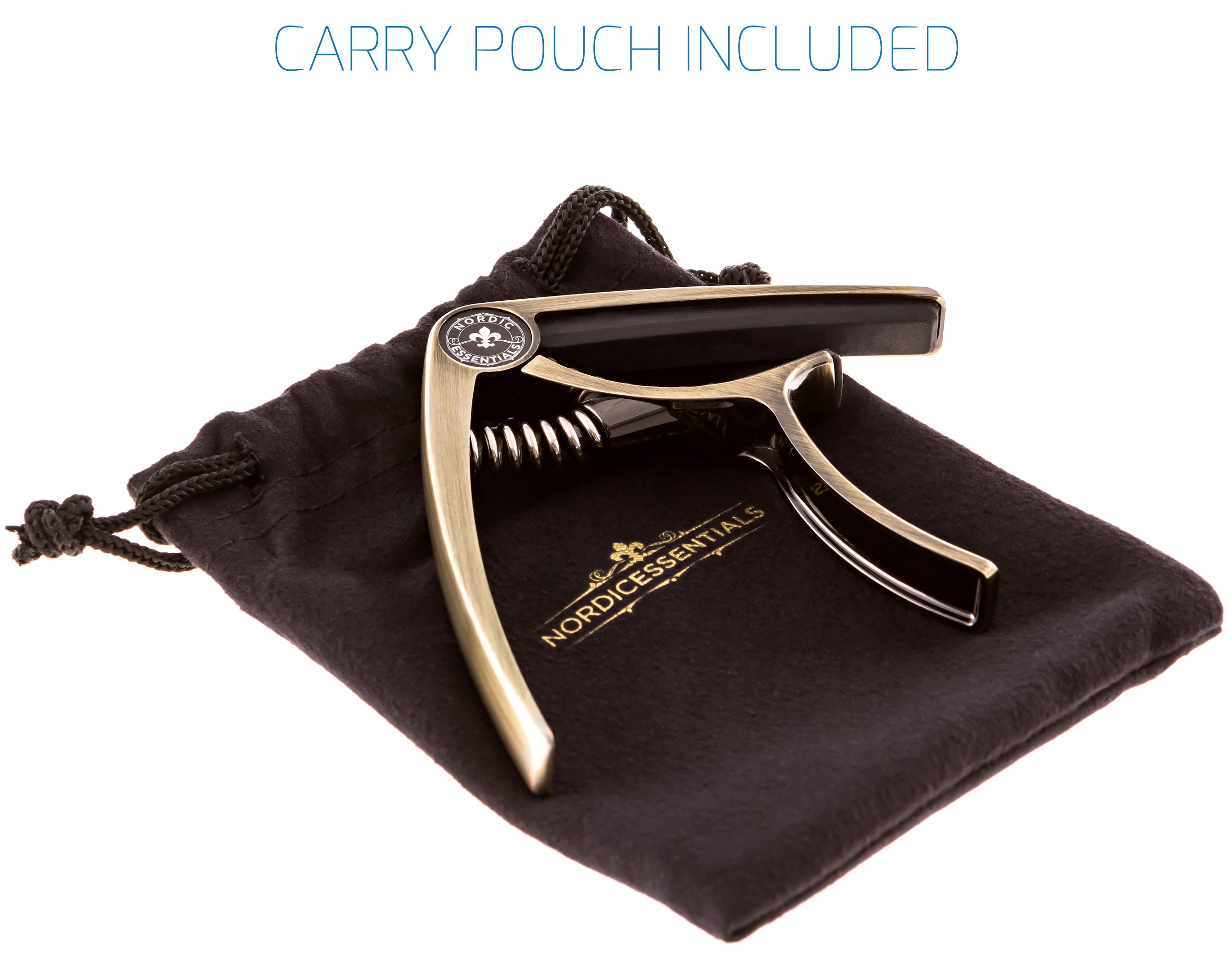 Deluxe Gitarren Capo für Akustikgitarren, Ukulele, Banjo, Mandoline, Bass – Aus Hochwertiger Zinklegierung für 6- & 12-saitige Instrumente – Luxus Zubehör von Nordic Essentials