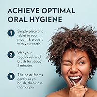 Vista 4 de Tabletas de pasta de dientes – Menta de vainilla Tabletas de pasta de dientes Nano hidroxiapatita masticables Sin flúor l 90 pestañas