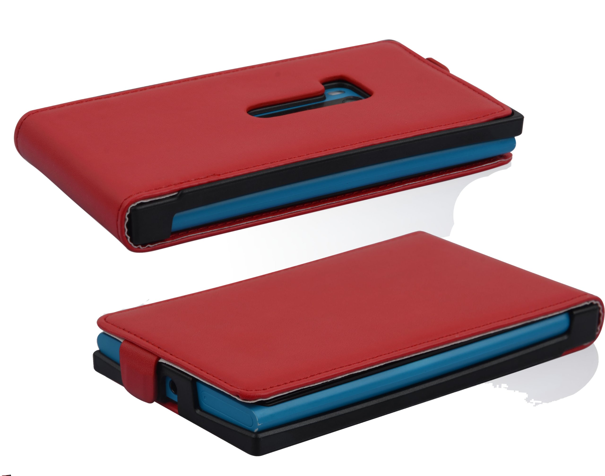 Cadorabo Hülle Für Nokia Lumia 520 – Chili Rot, Kunstleder Mit Standfunktion & Kartenfach