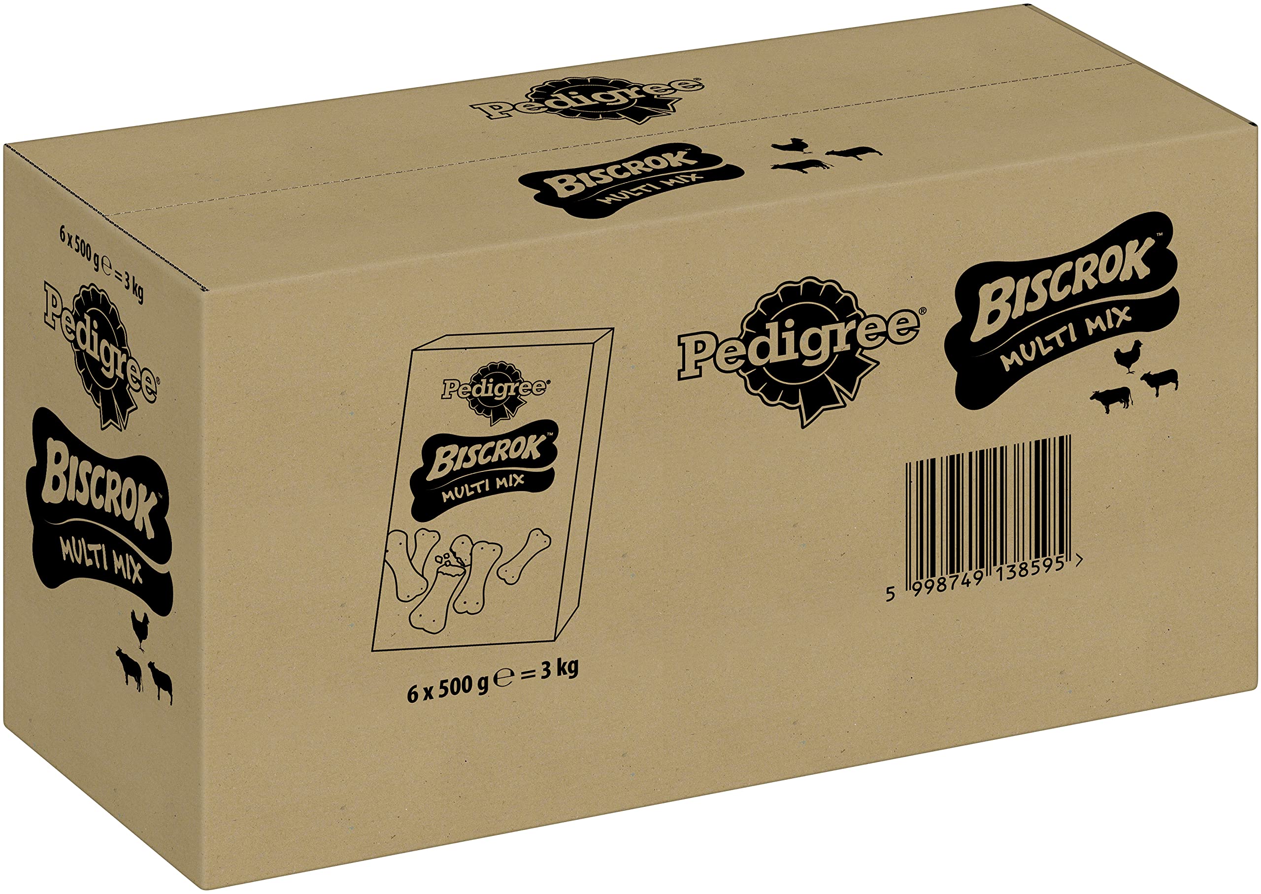Pedigree Biscrok Przysmaki dla Psa, Miks, 6 x 500 g