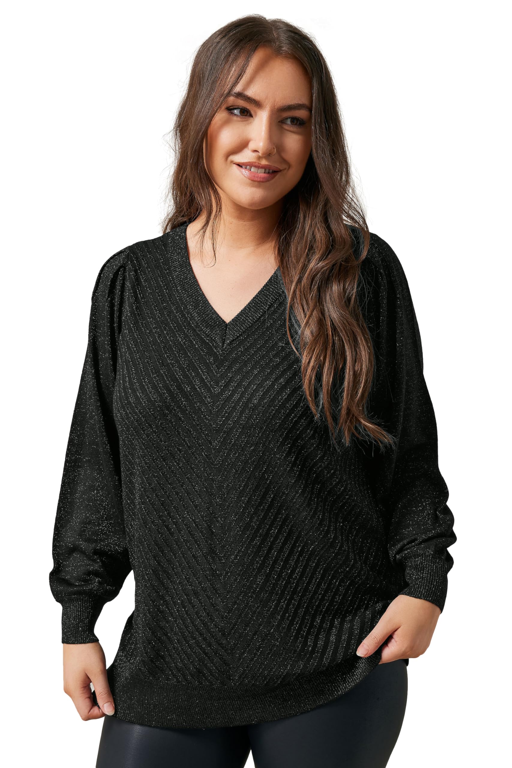 Evans Curve Women's Plus Size Metallic Knitted Jumper