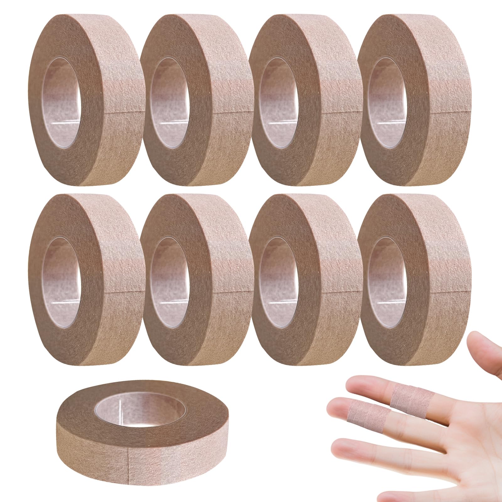 9 rolek taśmy samoprzylepnej Micropore Tape, taśmy do nosa, elastycznej taśmy mikroporowatej, oddychającej taśmy do nosa (kolor skóry, 1,25 cm x 9,14 m)