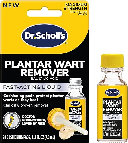 Dr. Scholl's Eliminador de verrugas de plantas líquidas, 13 onzas líquidas, clínicamente probado, de acción rápida, máxima resistencia para verrugas