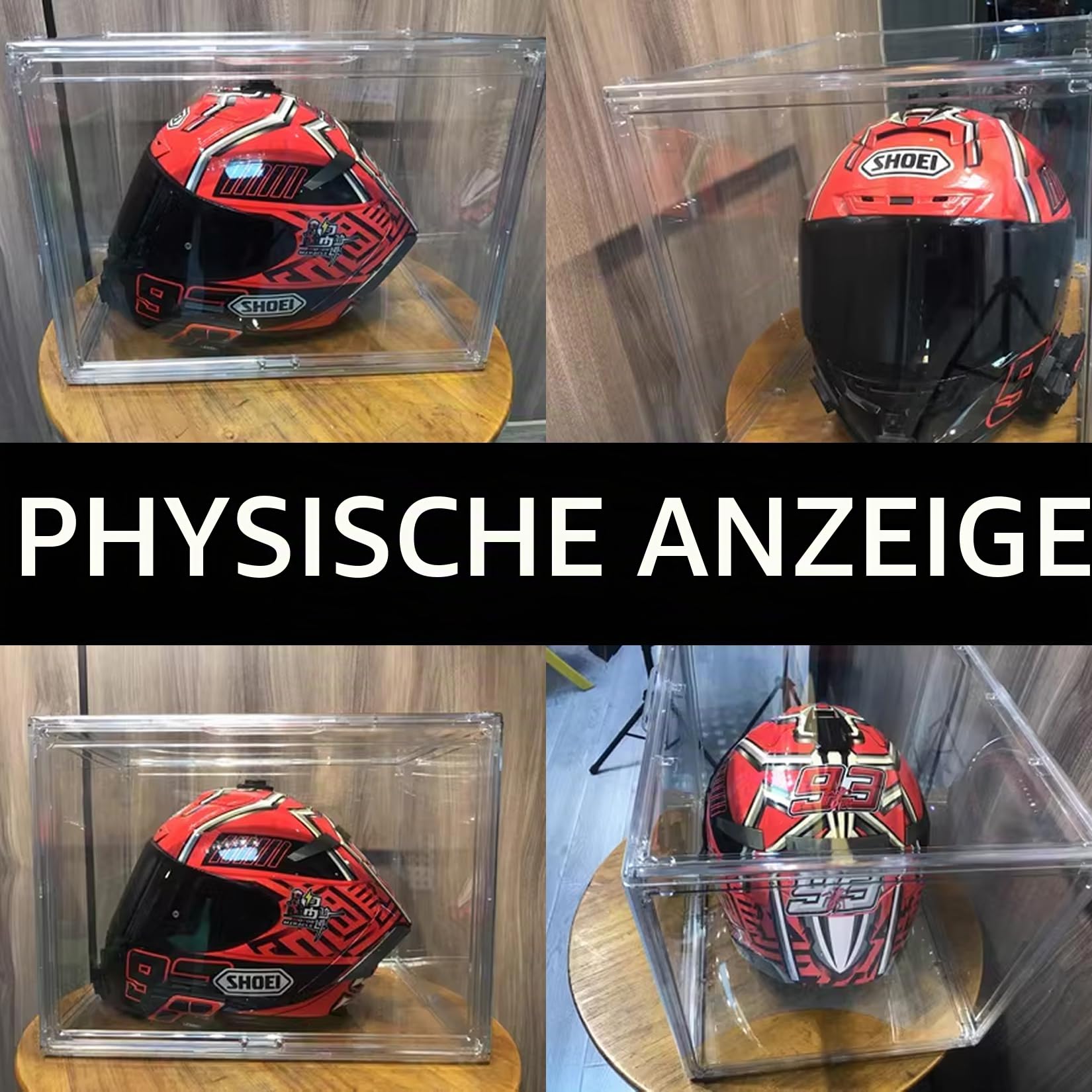 Acryl Vitrine Klarsicht Aufbewahrungsbox Countertop Würfel für Sammlerstücke, Action-Figuren, Schaukasten Für Helme ,Miniaturfiguren Staubdichter Schutz Aufbewahren & Organisieren (45x33x33cm)