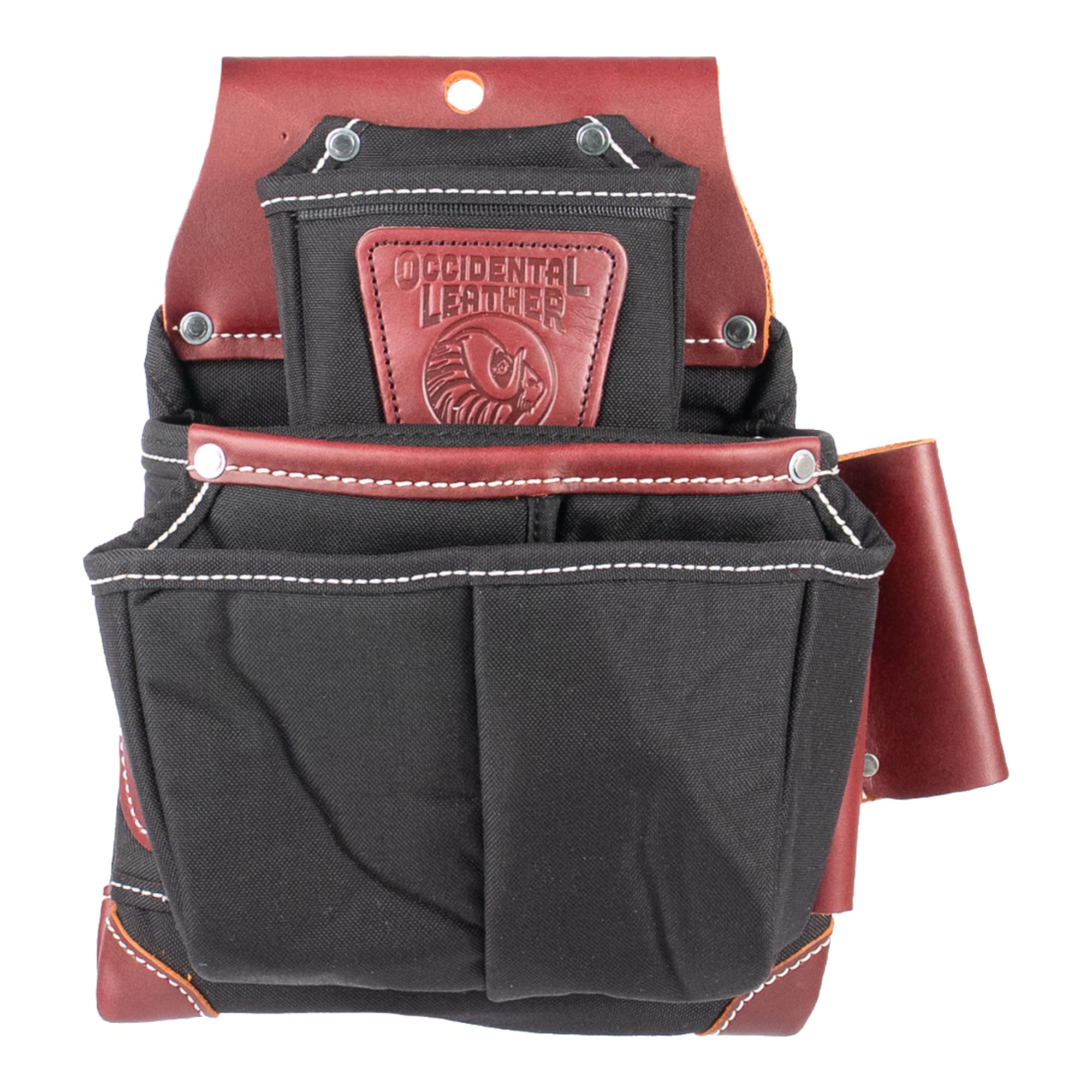 Occidental Leather OxyLights Fastener Bag with Double Outer Bag - Black Right Hand - 10 Pockets Tool Holders