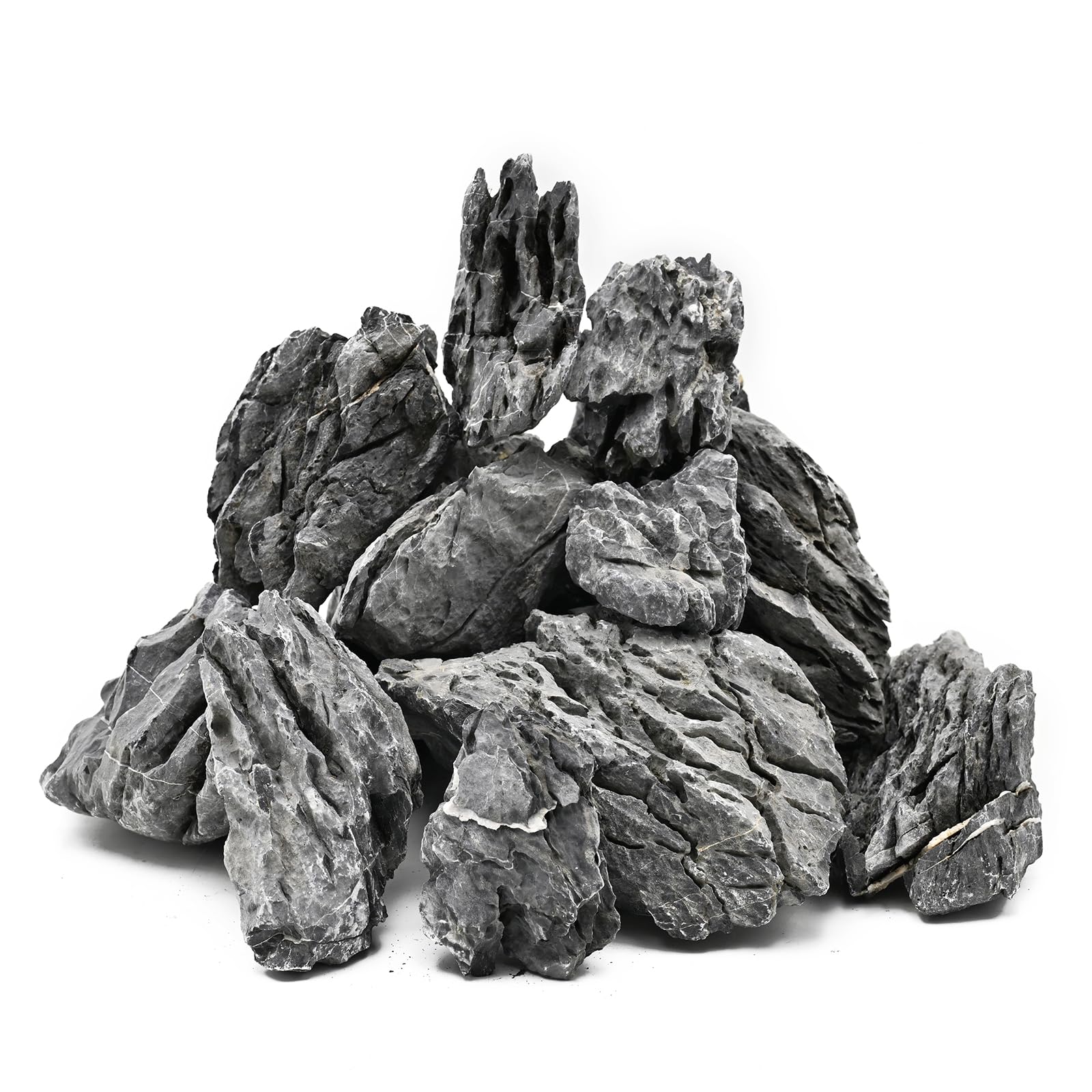 KINGRUI Natural Aquarium Rocks Seiryu Stone 9kg Dragon Stone for Aquarium Landscaping Models Fish Tank Decoration Reptile and Amphibian enclosures 6-18cm