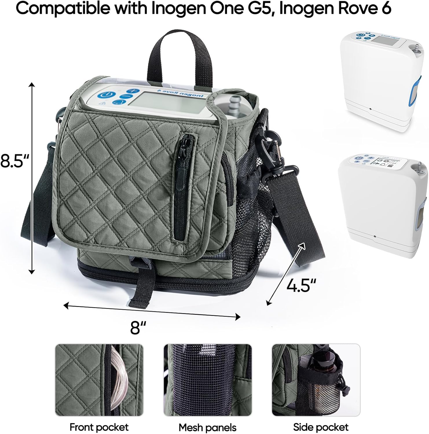BAGSFY Lightweight Shoulder Carry Bag for Inogen One G5 & Rove 6 – Portable Oxygen Concentrator Tote for Travel