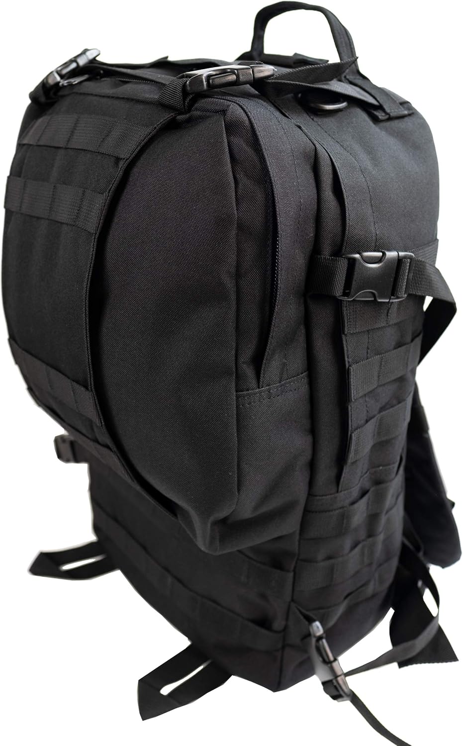 Military Army Tactical Backpack Combat 3 Day Assault Pack Molle Bag Rucksacks Camping Hunting with Flag Patches (BLACK 016, 50L)