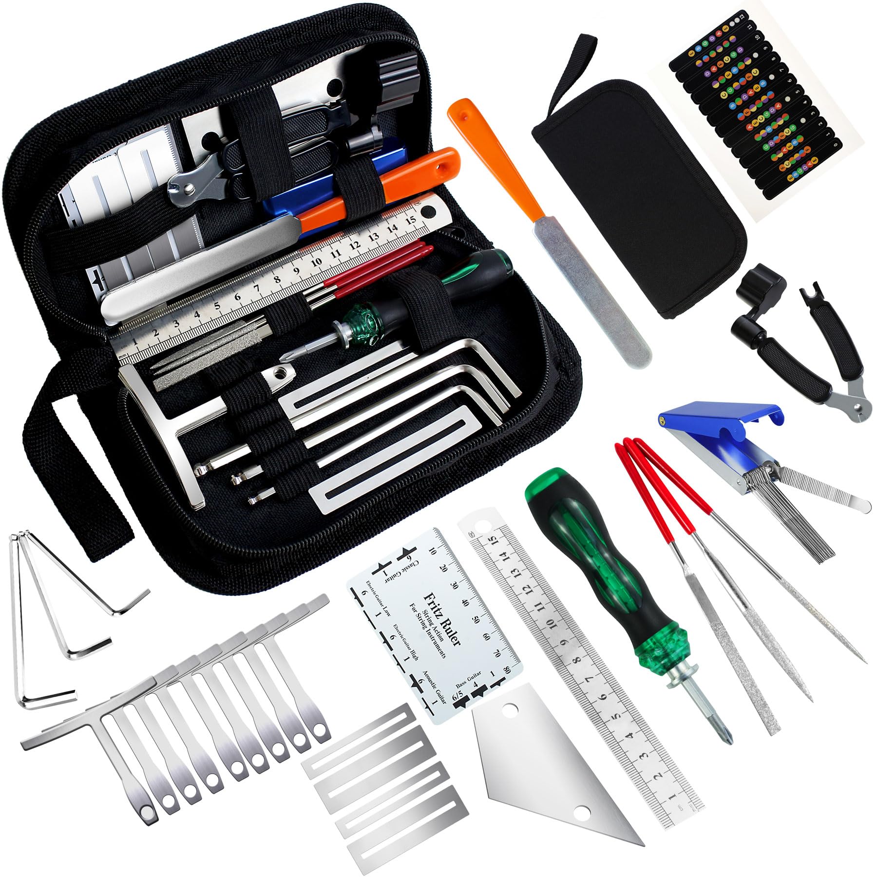28pcs guitar tool kit guitar accessories gifts for men guitar maintenance kit with carry bag guitar repair kit for acoustic electric guitar ukulele bass banjo timdam guitar setup kit guitar gifts