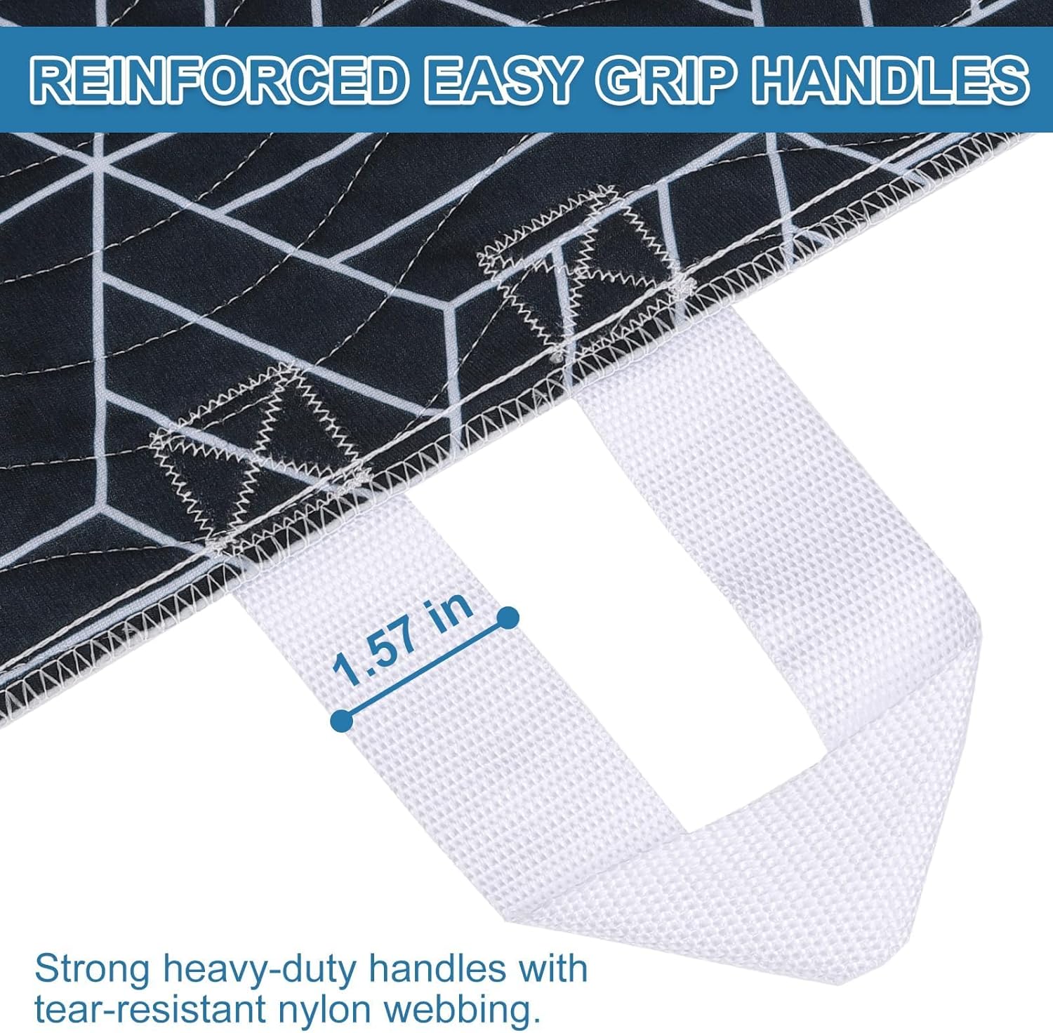 OUTCREATOR® Positioning Bed Pads with 8 Handles - Easy Repositioning & Transfer for Elderly & Adults 34"x52" Waterproof Washable Incontinence Pads, Absorbent w/ Non-Slip Bottom (Pack of 2, Navy Blue)
