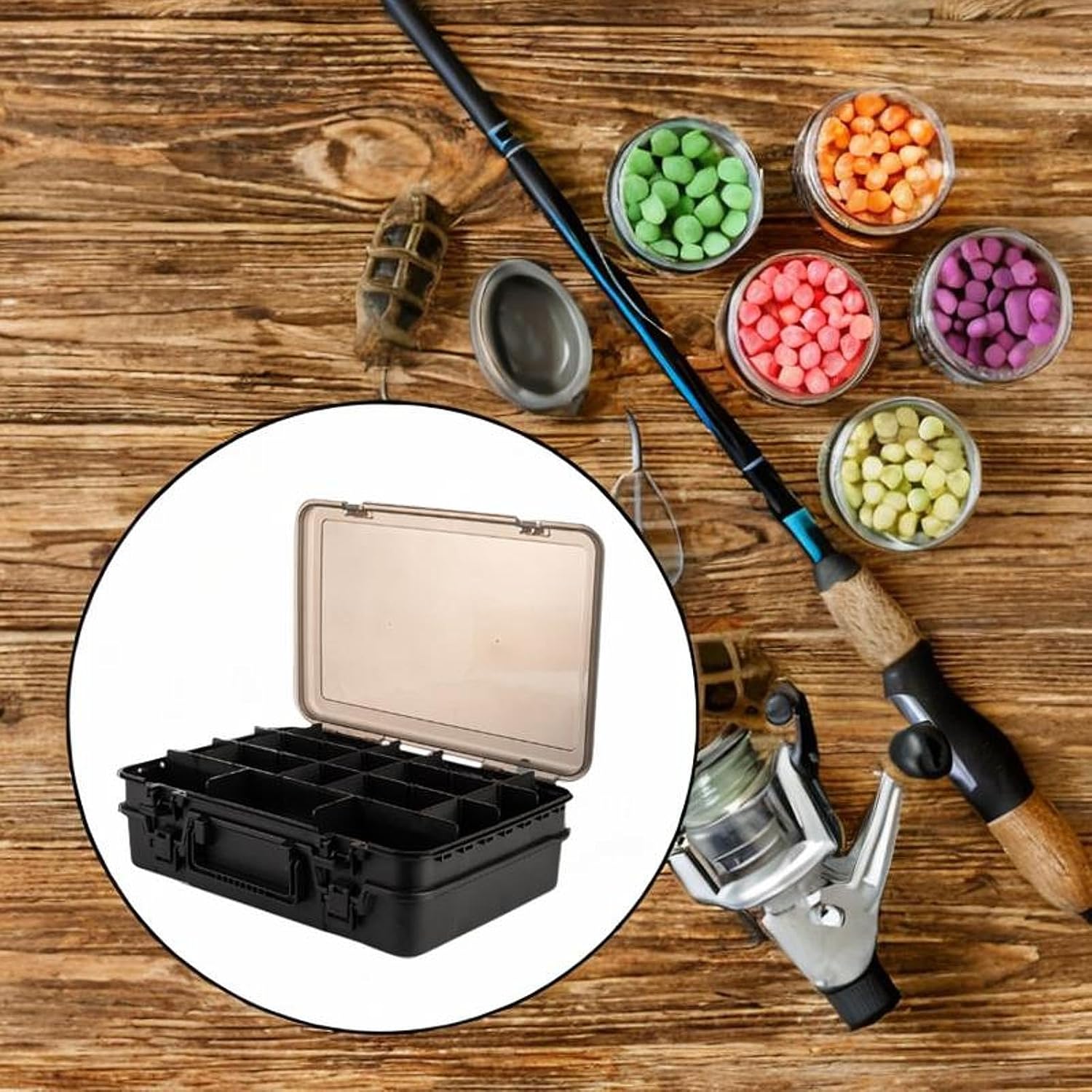 Ｋｏｋｉｙａ 二層式釣りツールボックス 釣りボックス 取り外し可能な仕切り付き 持ち運びや収納が簡単 海水用釣りタックルオーガナイザ