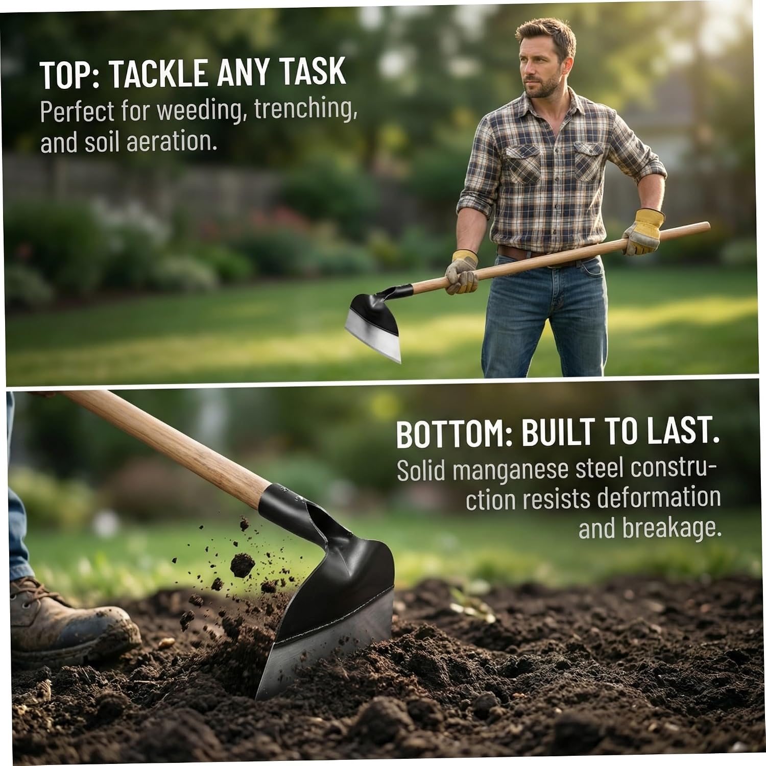 Sturdy Steel Garden Hoe Tool for Weeding and Digging Hand Hoe for Gardening Manganese Steel Construction for Soil Loosening and Garden Maintenance Without Handle