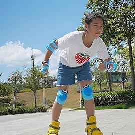 SOHOUR HOME Kids/Youth Knee Pads Elbow Pads Wrist Guards 3 in1Protective Set, for 3-15 Years Child Roller Skates, Cycling, Inline Skating, Skateboard, BMX Bike, Balance Bike, Scooter Riding Sports