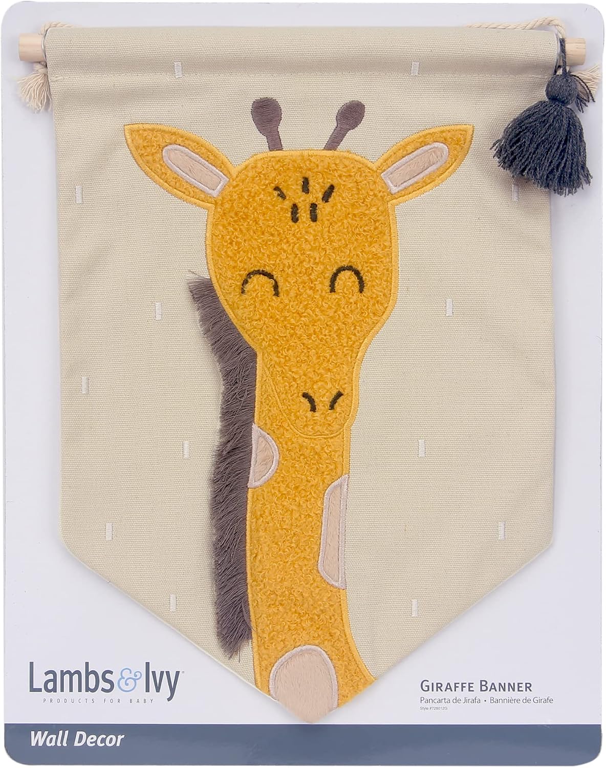 Lambs & Ivy Giraffe Canvas Banner Nursery Wall Art/Wall Hanging - Yellow