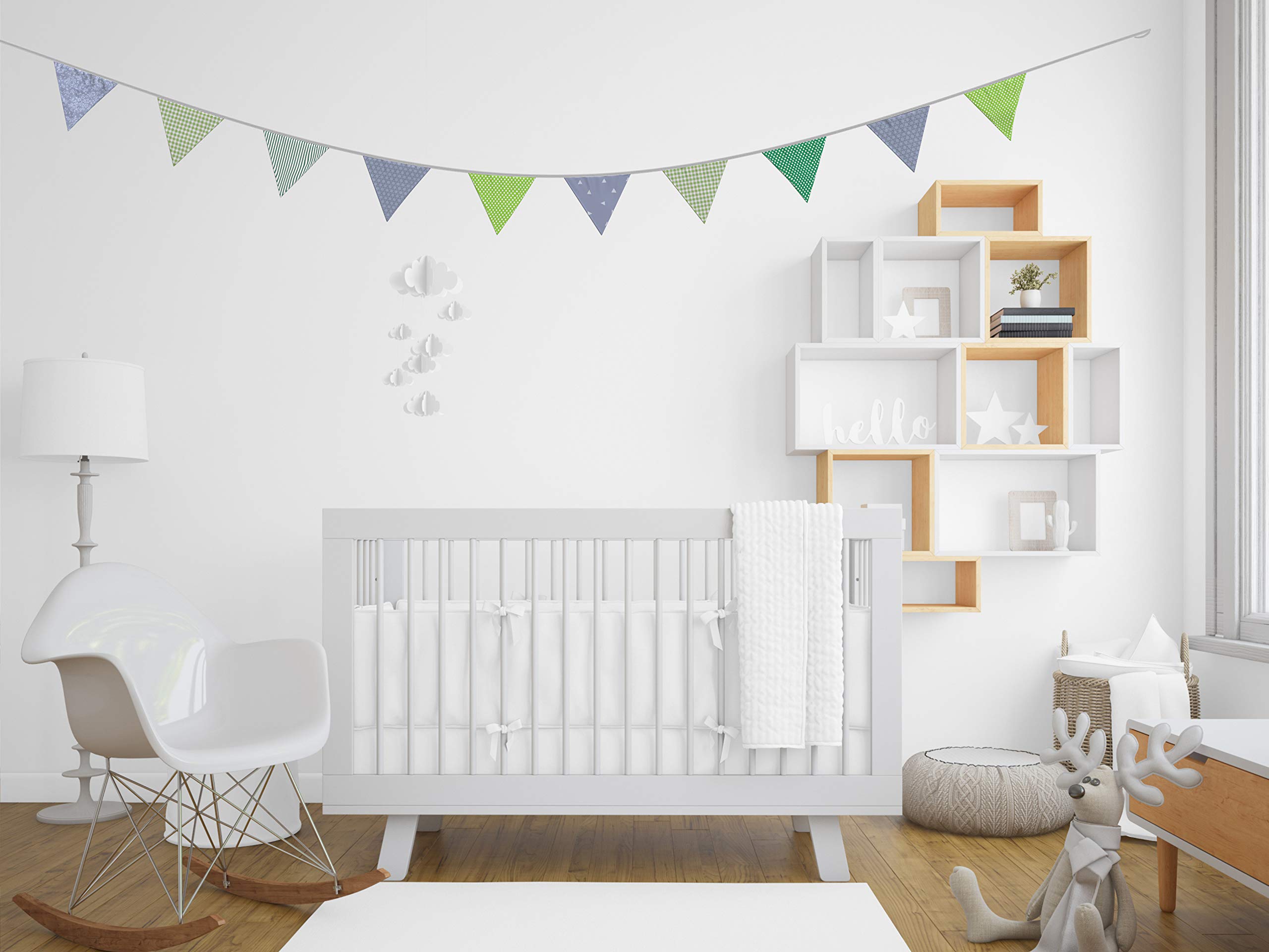 Guirlande De Fanions En Tissu 10m - Motifs Pois Multicolores - Décoration Chambre Enfant, Cabane Ou Fête - Rouge