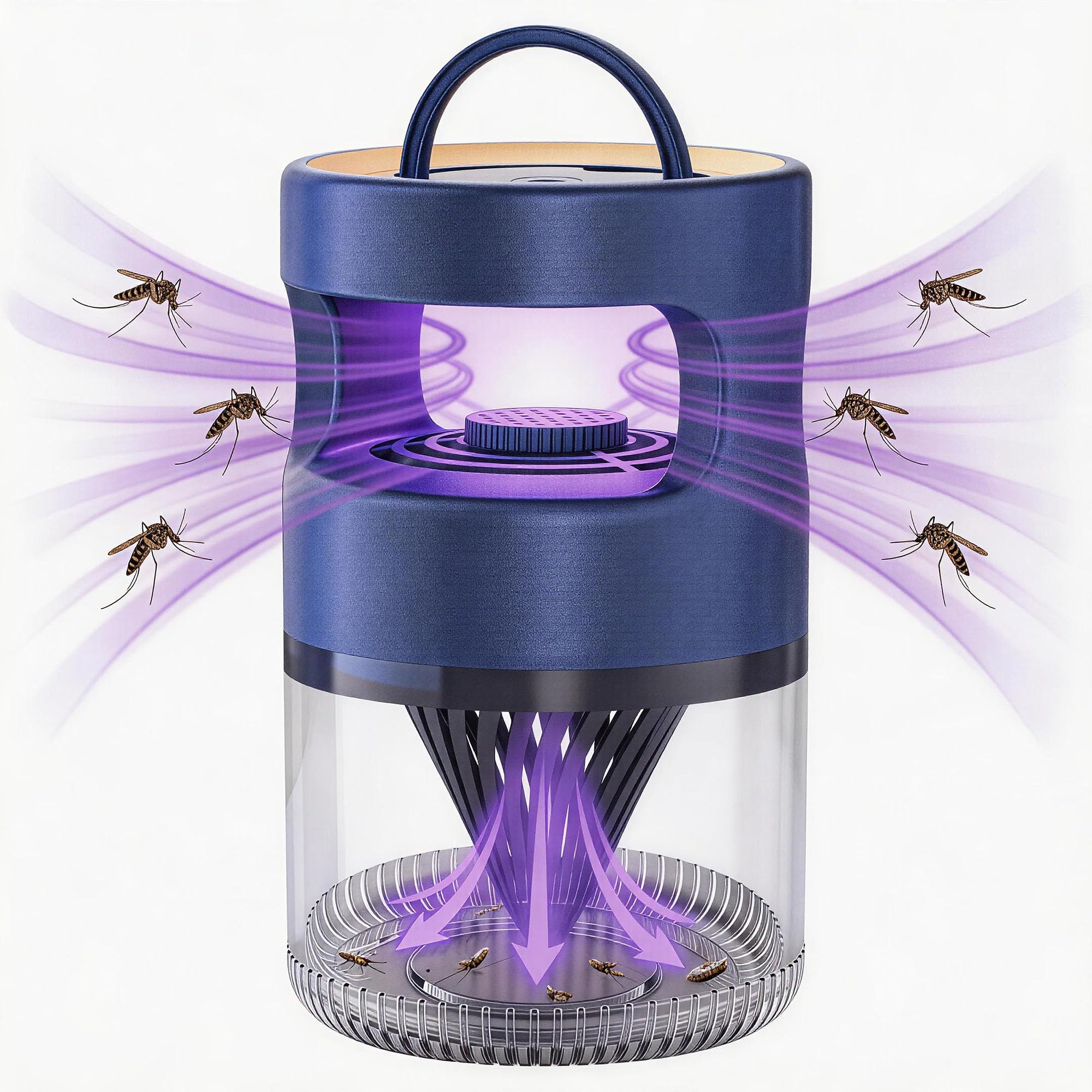 Lampe Anti-moustiques | Piège à Insectes UV dernière génération 2026, Technologie d'aspiration par Vortex, sans Produits Chimiques, Silencieux, sans Danger pour Les bébés et Les Animaux domestiques