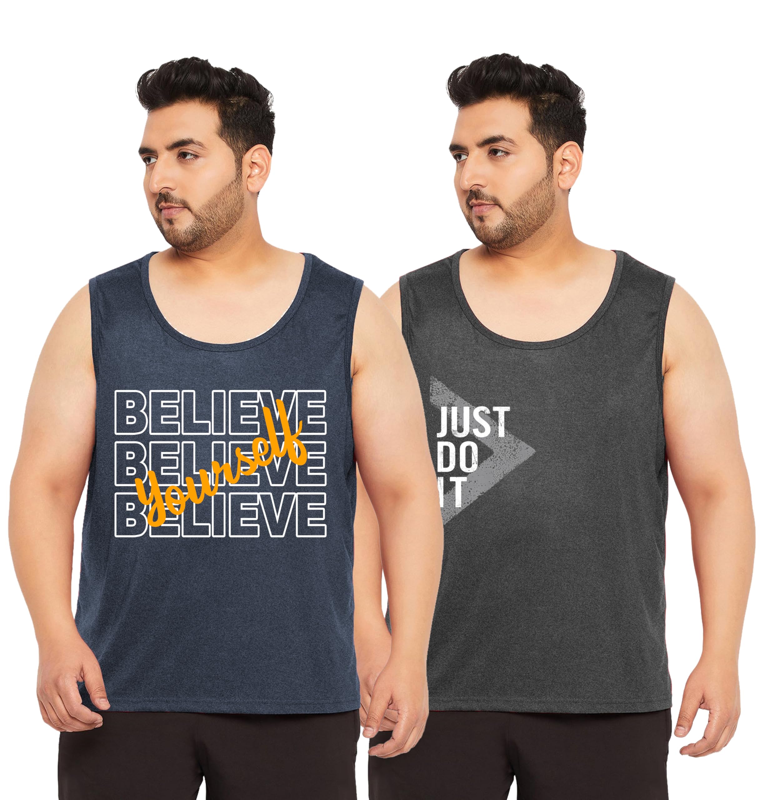 West Gate Clothing Cotton Printed Plus Size Vest for Men | Round Neck, Regular Fit, Sleeveless Plus Size | Men's Tank Top | 3XL, 4XL, 5XL | Perfect for Workouts Gym | Black | Combo Pack of 2-picture-14