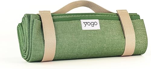 Yogo Esterilla de yoga de viaje plegable ultraligera con correas adjuntas, goma vegetal certificada FSC, agarre pegajoso, antideslizante, la mejor