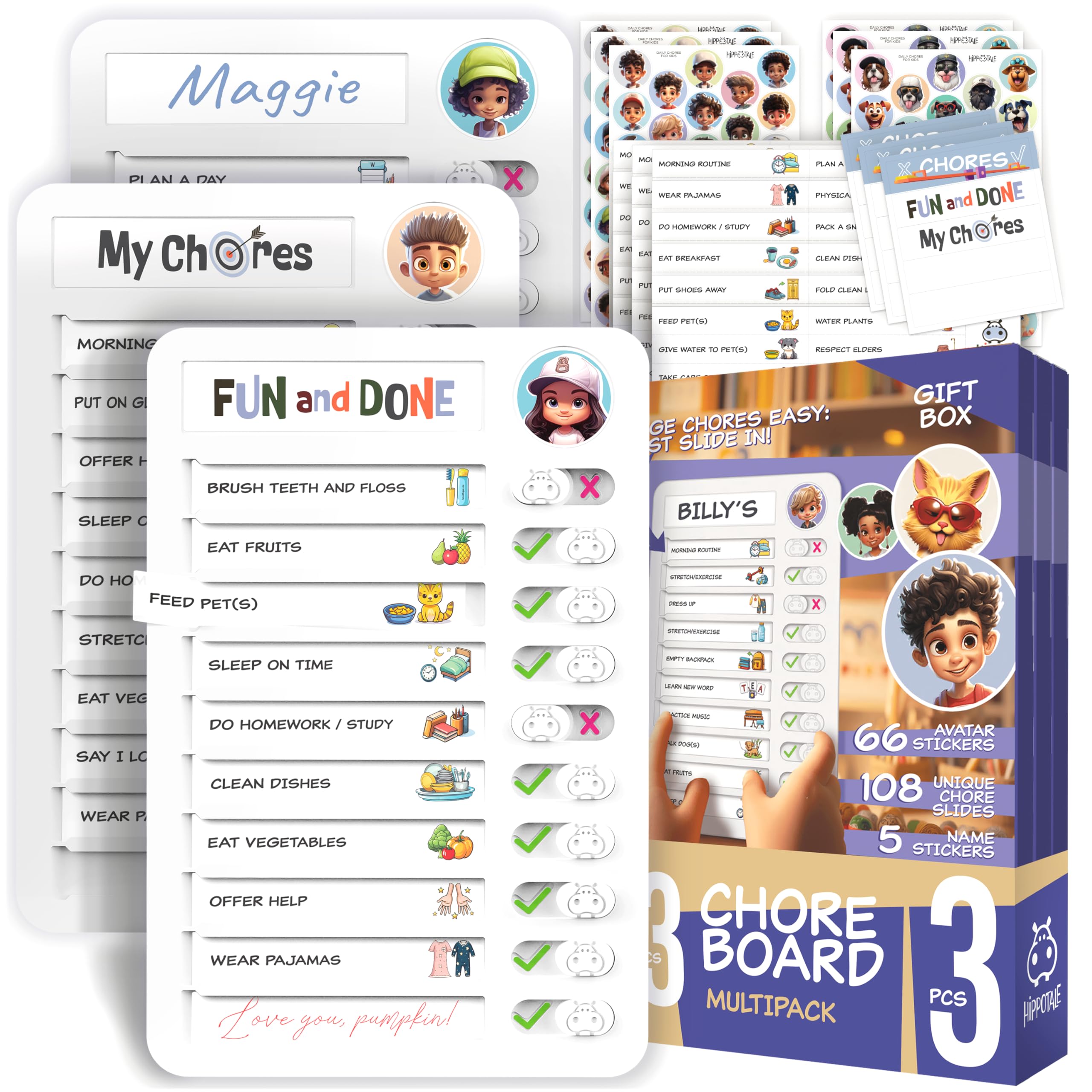 Chore Chart for Kids – Daily Routine Chart for Kids with Checklist &amp; Stickers, Magnetic Kids Chore Chart – 540 Pcs Set of Chore Board Visual Schedule for Kids with Autism &amp; Best ADHD Tools for Kids