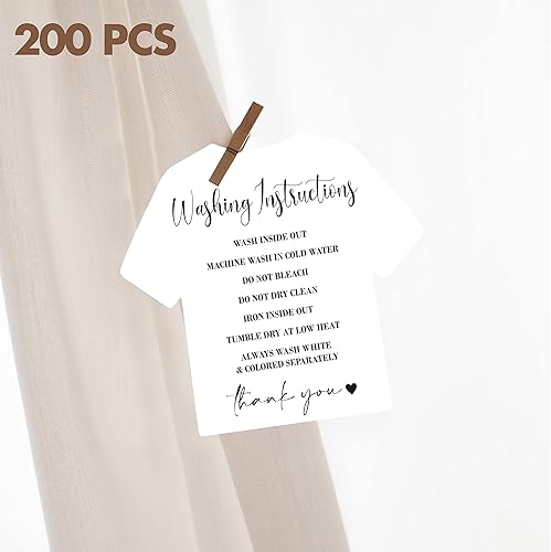 Miniatura 7 de 200 tarjetas de instrucciones de lavado de camisetas, inserción de instrucciones de cuidado de limpieza de ropa, tarjeta de dirección al cliente
