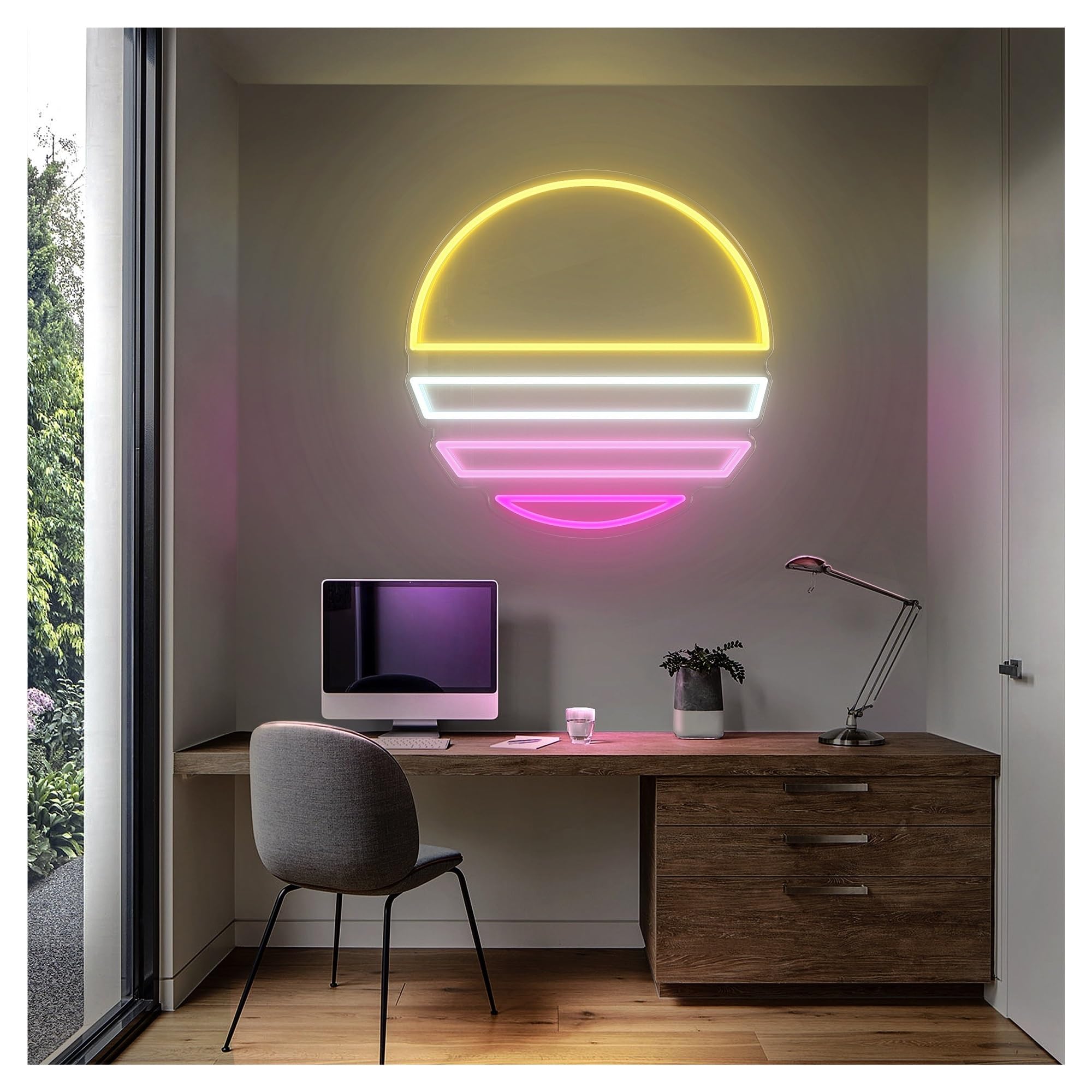 RONGCH Hanging Art Signs Vaporwave Neon Sign, Suitable for Lounge Home Wall Decor with Dimmable 50cm(B)