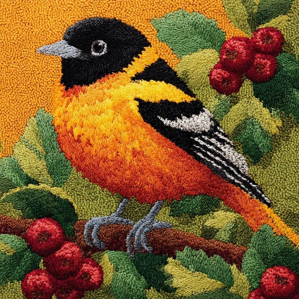 Henypt Latch Hook Kits-F Diy Latch Hook Kits Pillow, Fruits And Birds