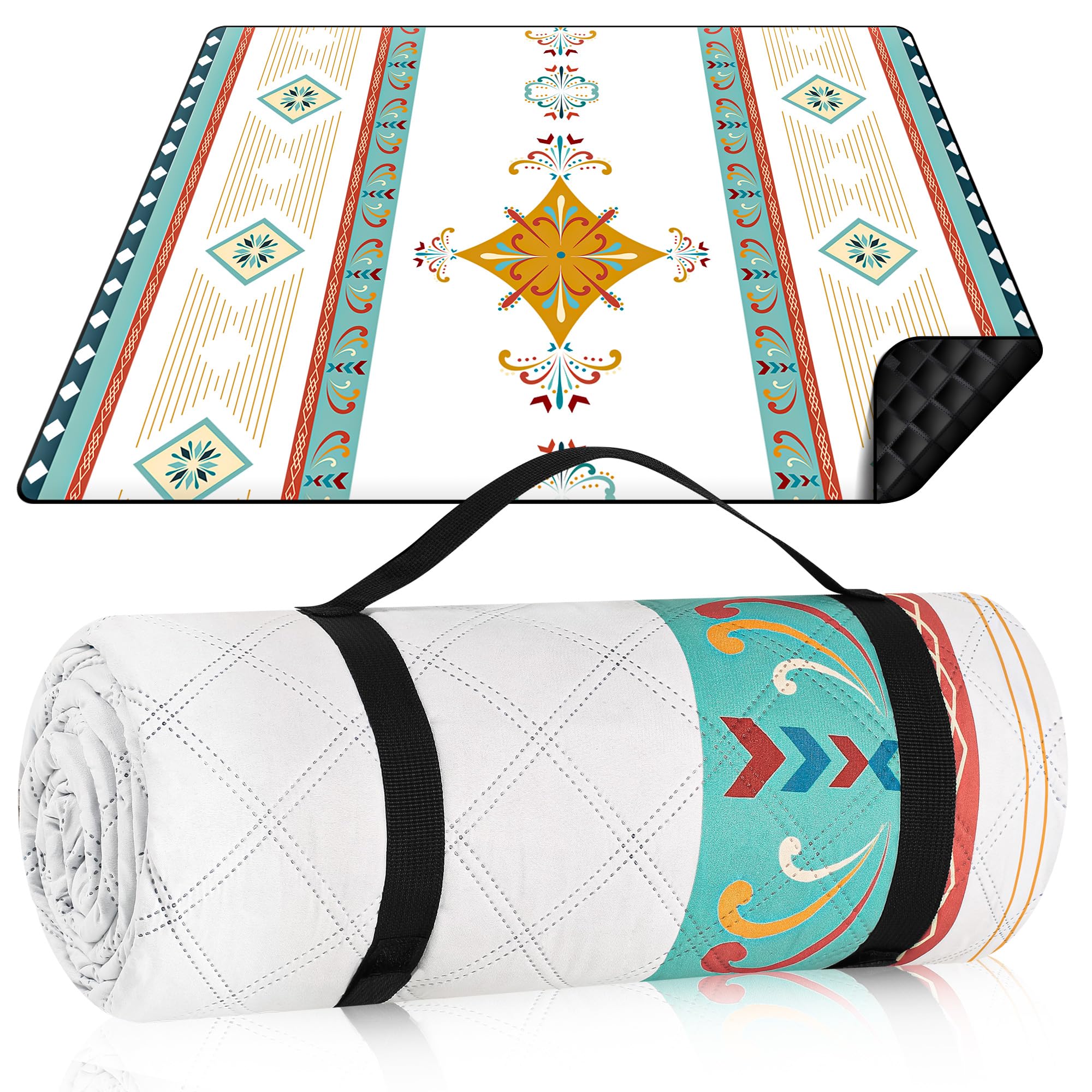 Coperta da Picnic Impermeabile 200x200cm XXL Senza Sabbia Pieghevole per Spiaggia Campeggio (Verde)