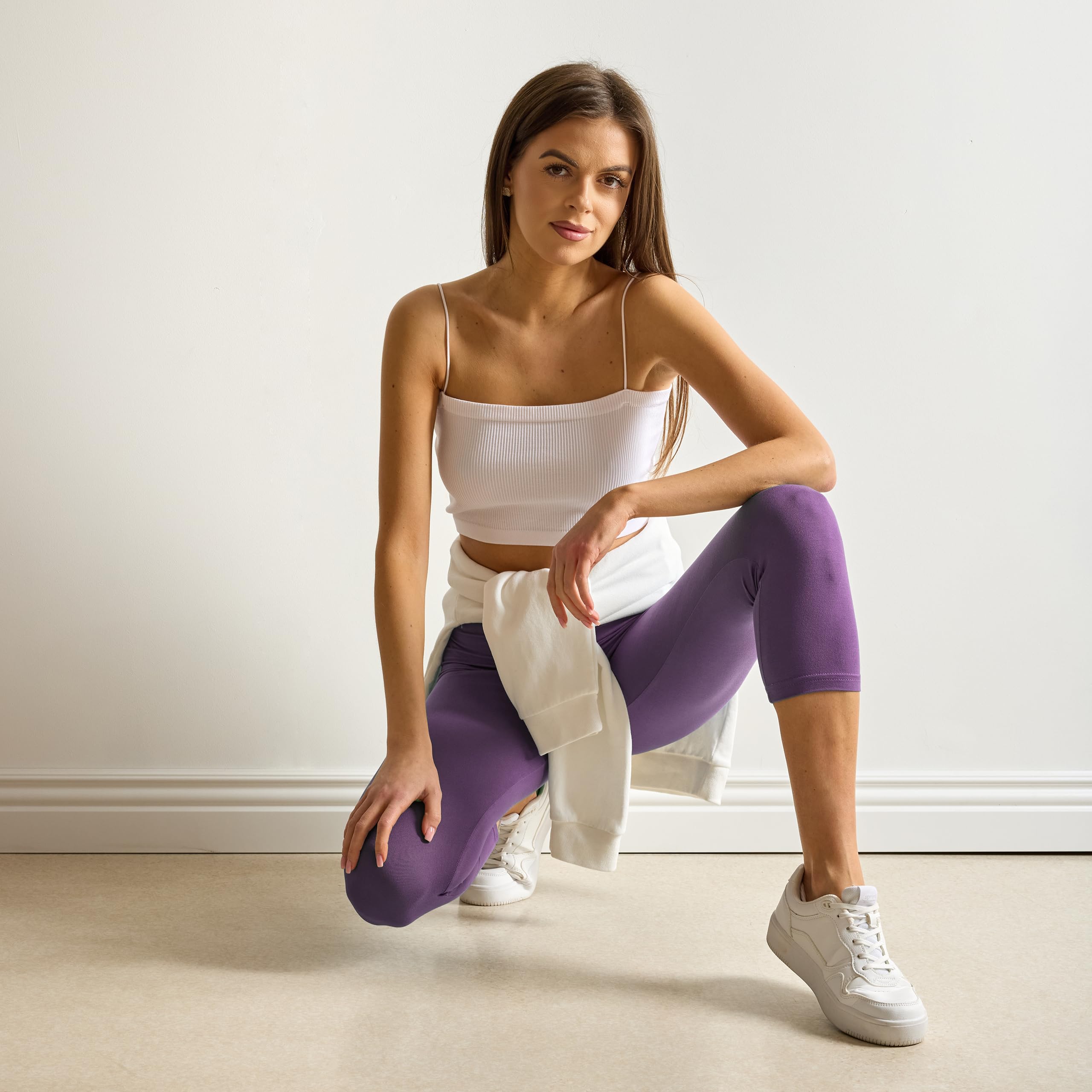 Merry Style Leggins Corti Donna 3/4 Pantaloni Capri Leggins Donna in Viscosa Traspirante, Pantaloncini Fitness Corti per Sportivi o Casual MS10-144