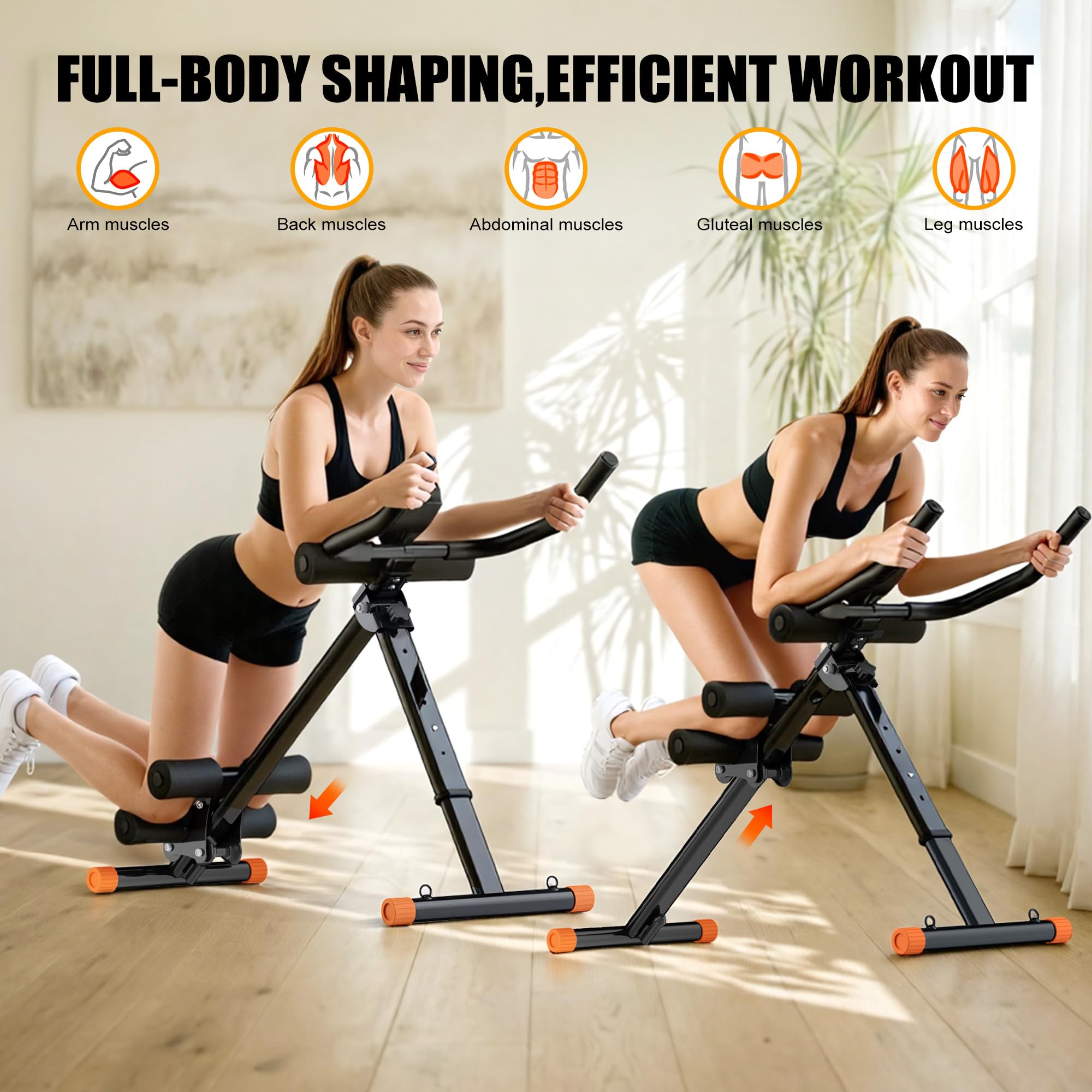 Ab Trainer Máquina, entrenador abdominal ajustable con pantalla, equipo de entrenamiento abdominal plegable con protección de rodillas-Negro 225/55/16 XL 99W 7y2