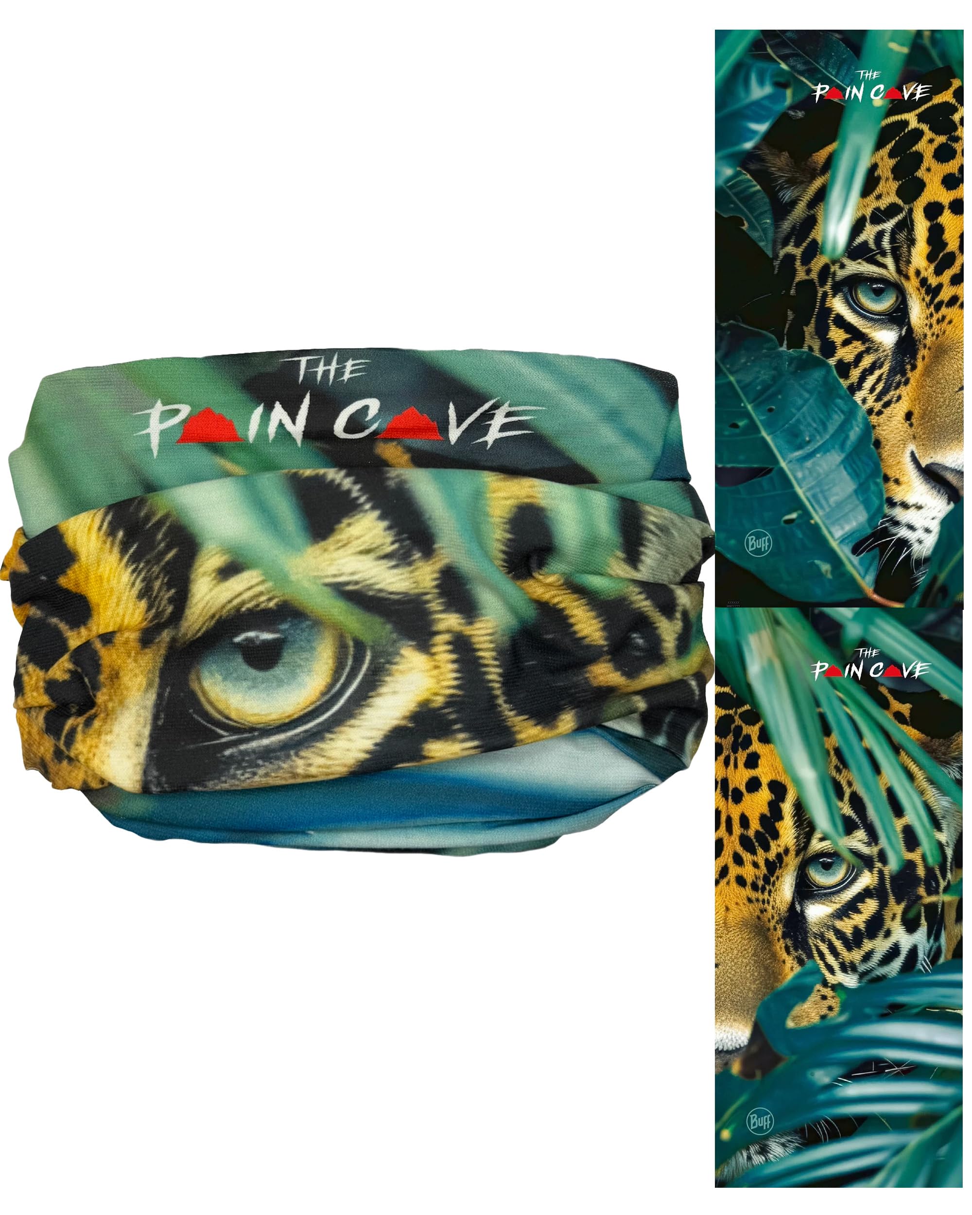 THE PAIN CAVE Buff Multifunctional Snood - Neck Warmer Snoods for Men & Women with Sun Protection, Neck Gaiter for Ski, Cycling, Running - Jaguar