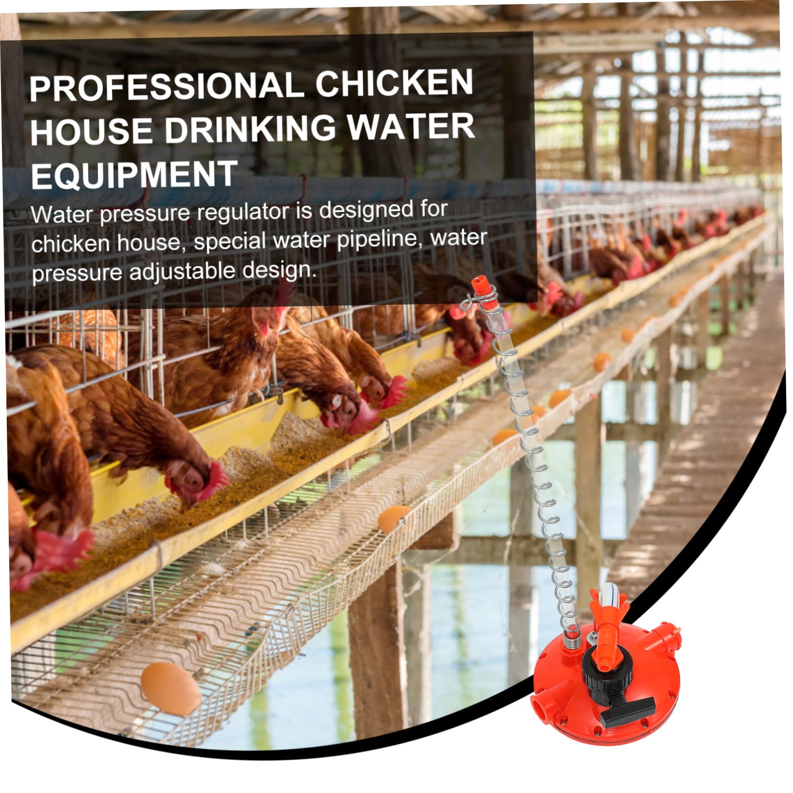 1pezzi Riduttore Pressione Acqua Automatico Per Pollame Valvola Regolatrice in Sicura e Durevole Accessorio Abbeveratoio Galline Con Superficie Liscia e Doppio Tubo Compatibile