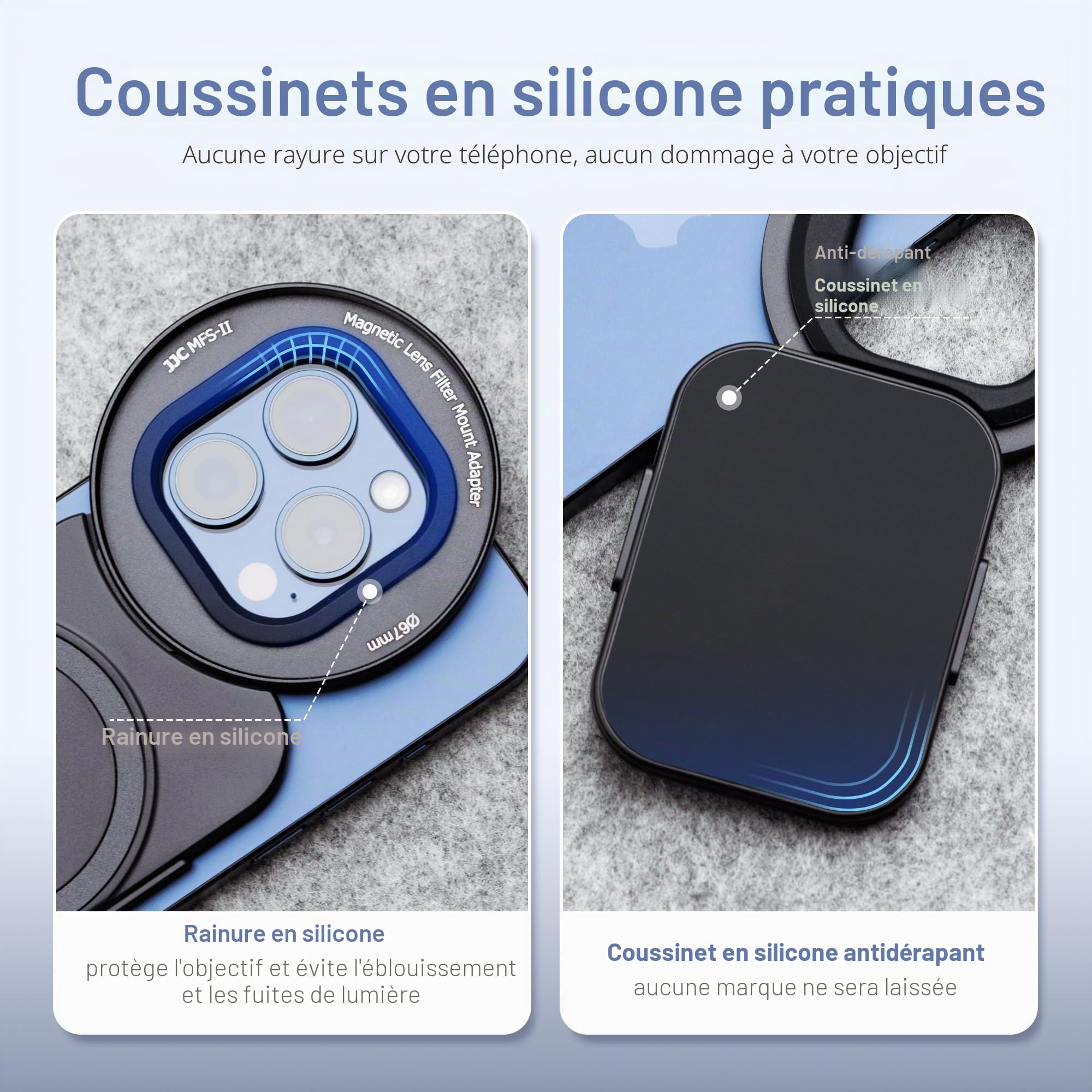 JJC Adaptateur de filtre magnétique pour téléphone avec filtre CPL 67 mm pour iPhone 14 15 16, 14 15 16 Pro, 14 15 16 Plus, 14 15 16 Pro Max, trépied et support de montage vidéo