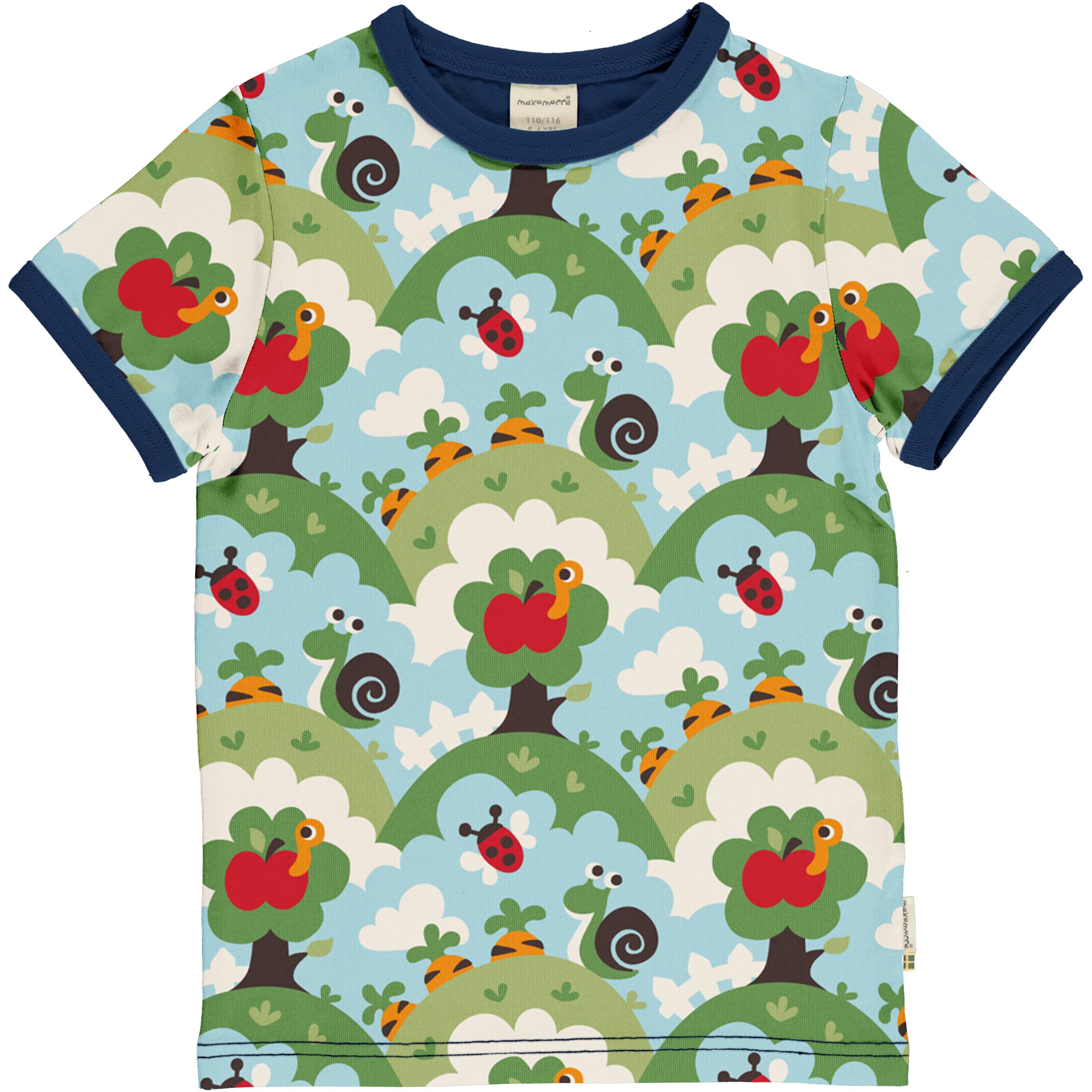 MaxomorraT-Shirt Organic Cotton Light Blue with Strawberries
