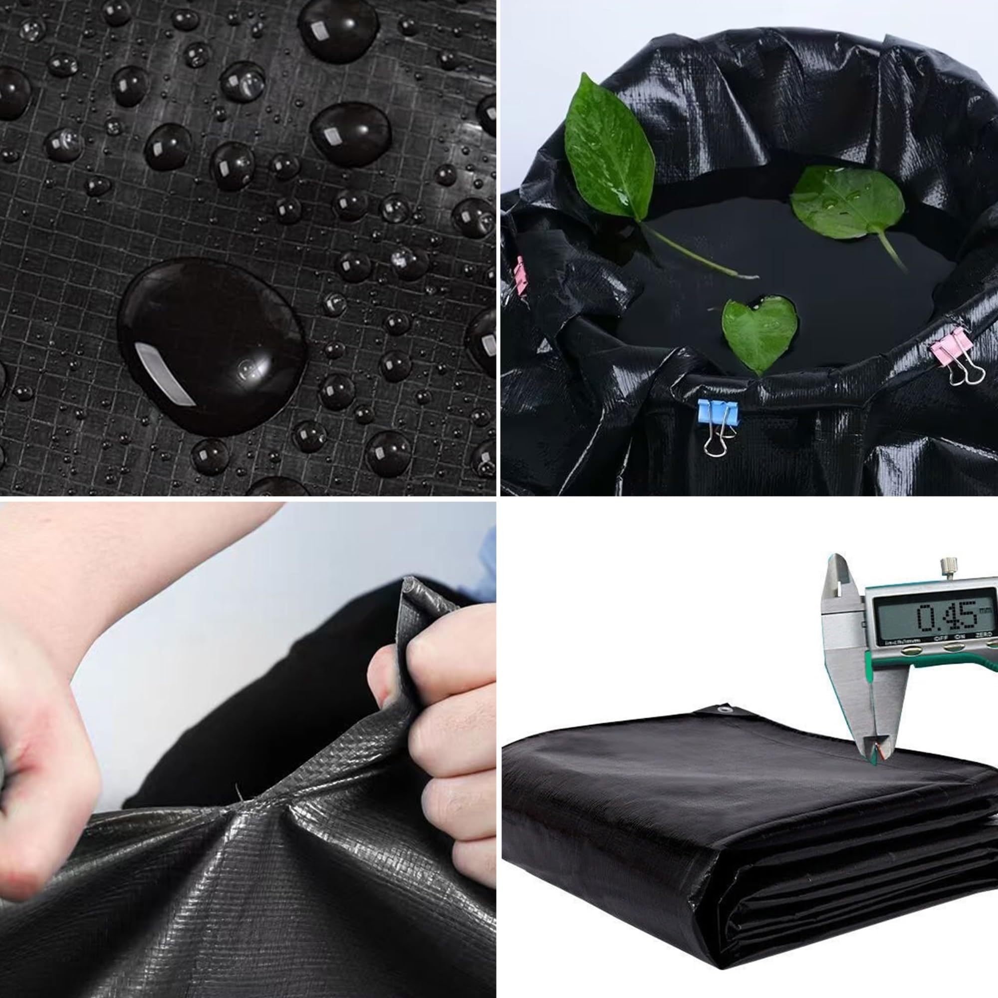Bâche Imperméable,200g/m² PE 3.6x7m Bâche de Protection Extérieur en Polyéthylène,Anti UV Bache Camion,avec œillets Toile de Protection Pergola,Serre,Baches Imperméables pour Exterieur,Noir