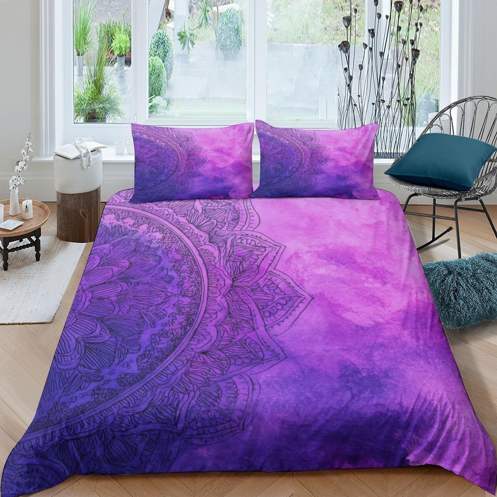Ctjqhvkz Style-8 3D Printed Purple Galaxy Fitted Sheet Microfiber Soft Breathable Cosmic Nebula Mattress Cover For Bedroom Decor Single（135X200cm）