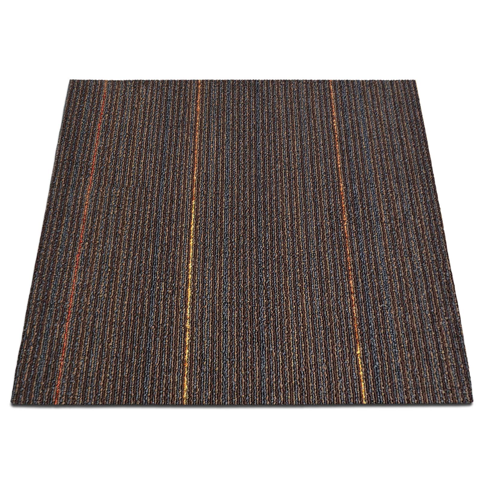 casa pura Design Teppichfliesen Berlin 50x50 cm selbstliegend - 6 m² Set - strapazierfähiger Teppich Bodenbelag mit hochwertigem Schlingenflor - antistatisch mit Bitumen Rücken (24 Stück, K3 Braun)