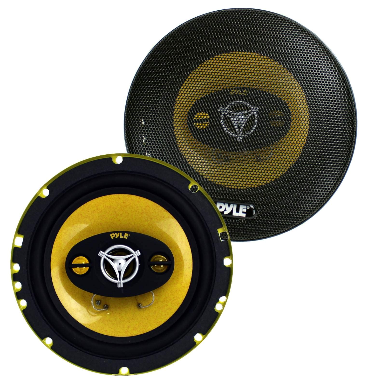 Pyle Car Four Way Speaker System - Pro 6.5 Inch 300 Watt 4 Ohm Mid Tweeter Component Audio Sound Speakers For Car Stereo w/ 40 Oz Magnet Structure, 2.25” Mount Depth Fits Standard OEM PLG6.4 (Pair)