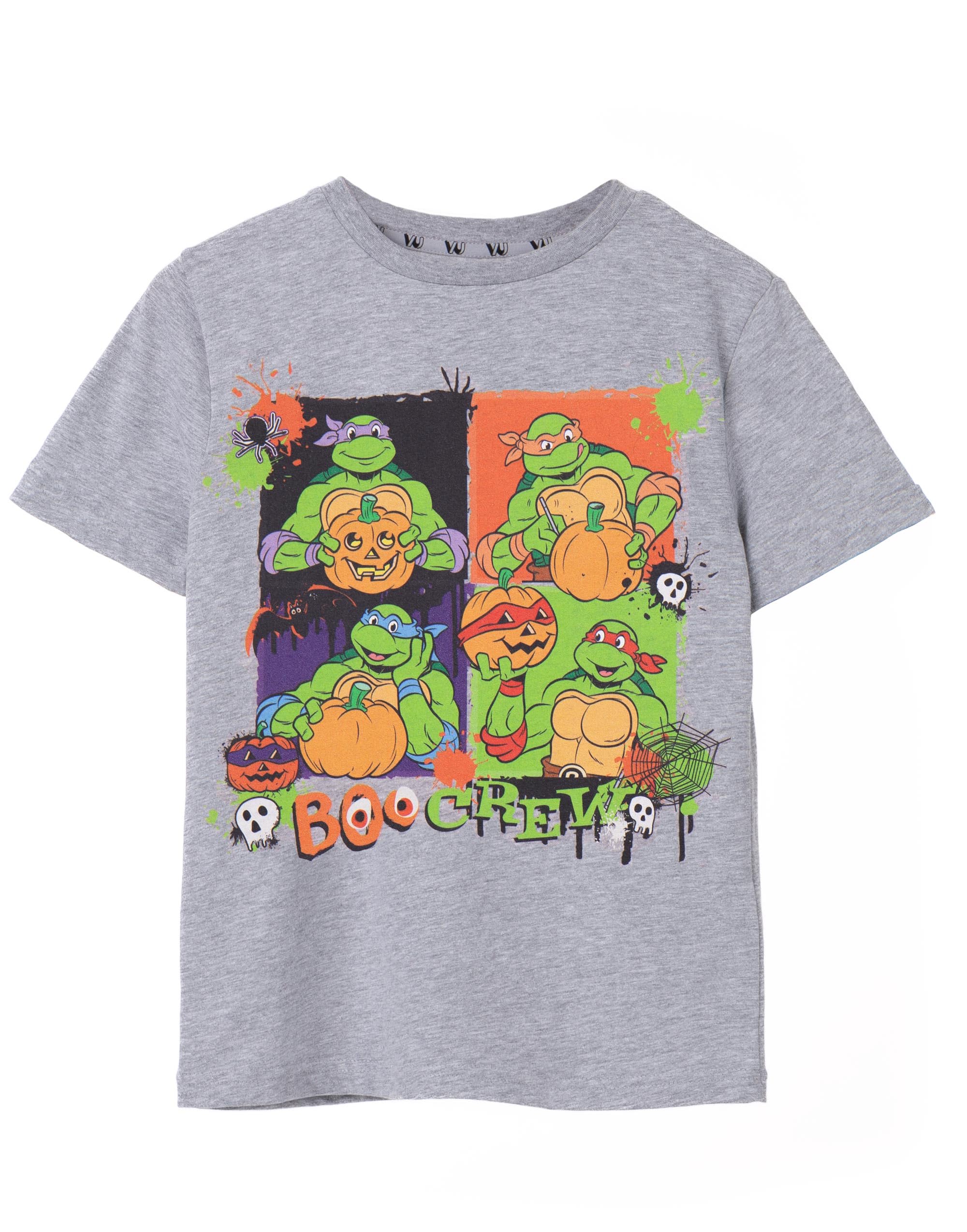 Teenage Mutant Ninja Boys Grey - Boo Crew Turtles Kids T-Shirt | Boo Crew Halloween Graphic Tee For Children | Tmnt Seasonal Grey Short Sleeve Top | Spooky And Fun Merchandise Gift For And Girls