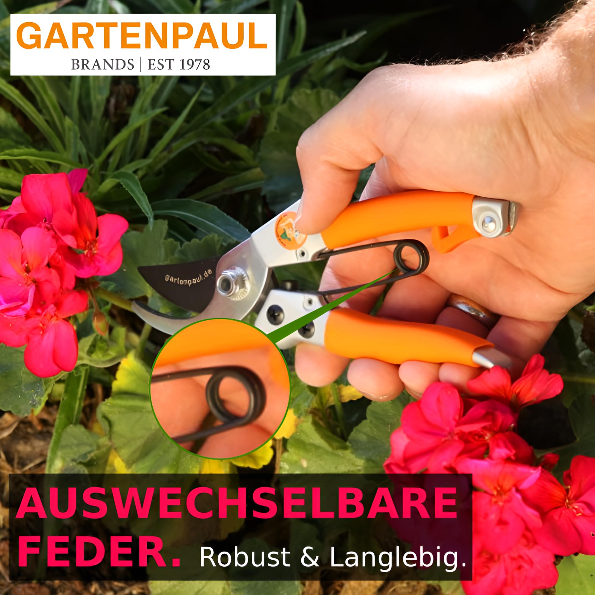 Gartenscheren Set, klein & groß Profi Hybrid Bypass-Gartenschere, Ratsche 2.0 mit zwei Antrieben + Ladyschere für kleine Hände, Ratschen Gartenwerkzeug Pflanzenschere Blumenschere